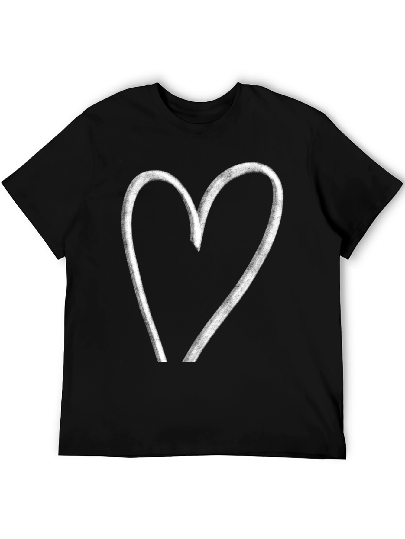 Heart Graphic Black T-Shirt - Casual Style