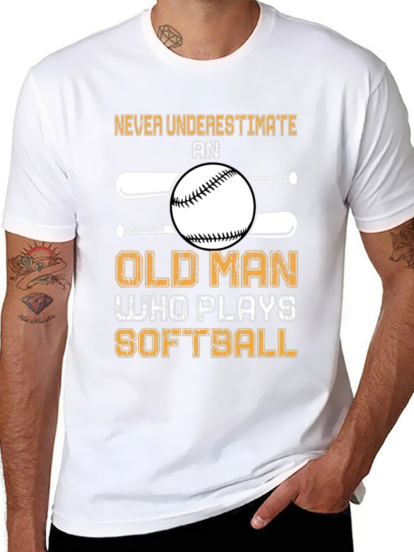 Old Man Softball Graphic T-Shirt