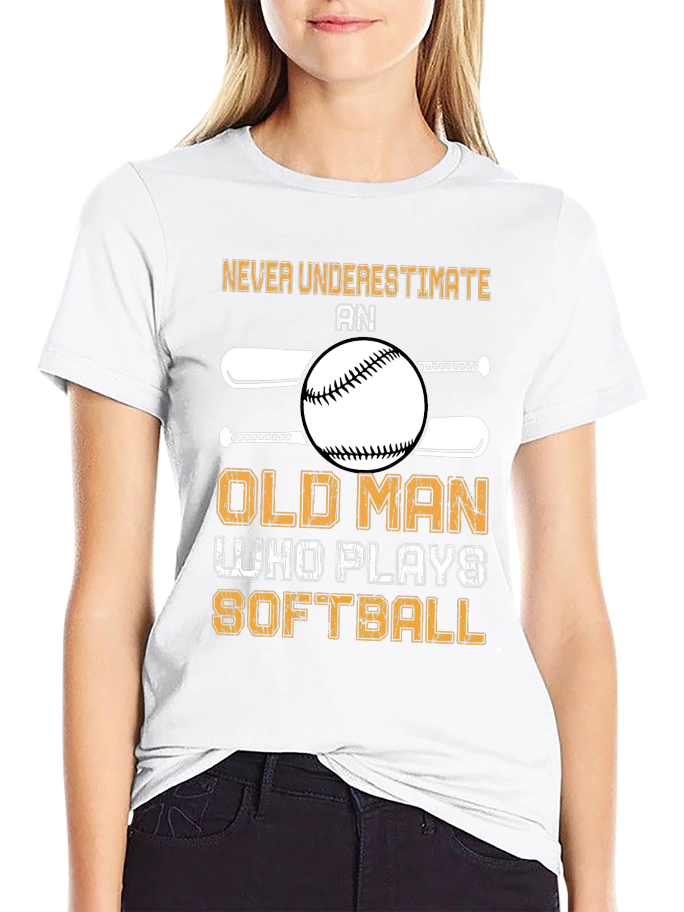 Old Man Softball Graphic T-Shirt