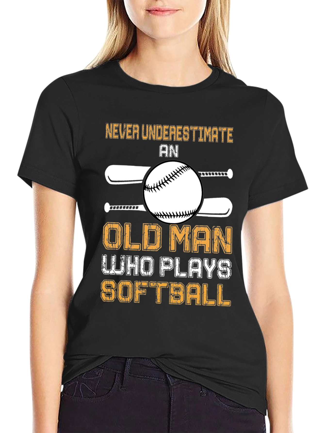 Old Man Softball Graphic T-Shirt