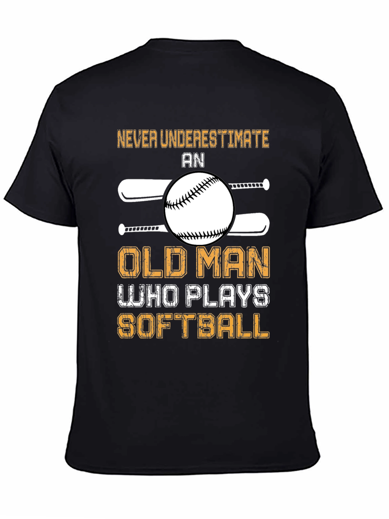 Old Man Softball Graphic T-Shirt