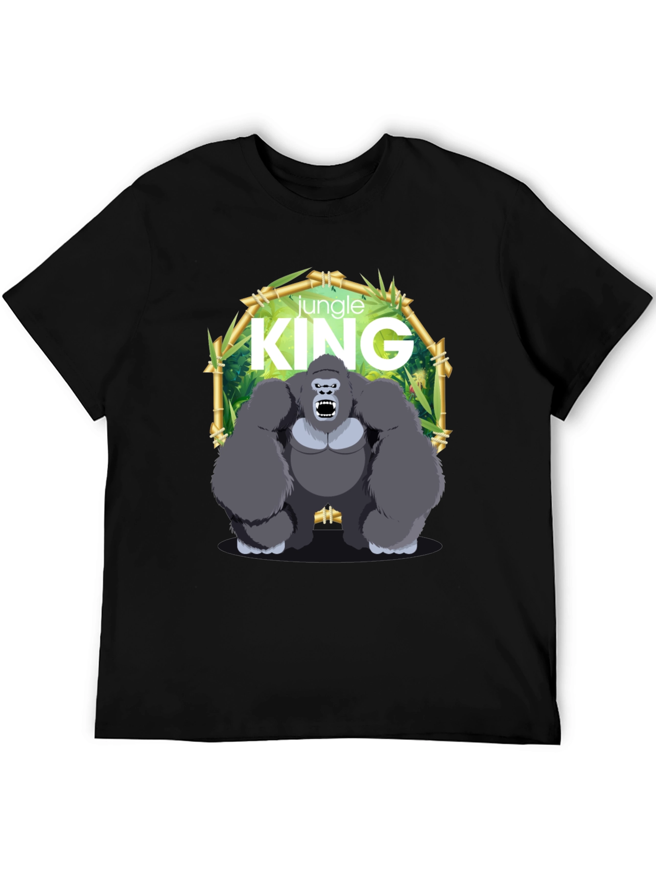 Jungle King Gorilla Graphic Black T-Shirt