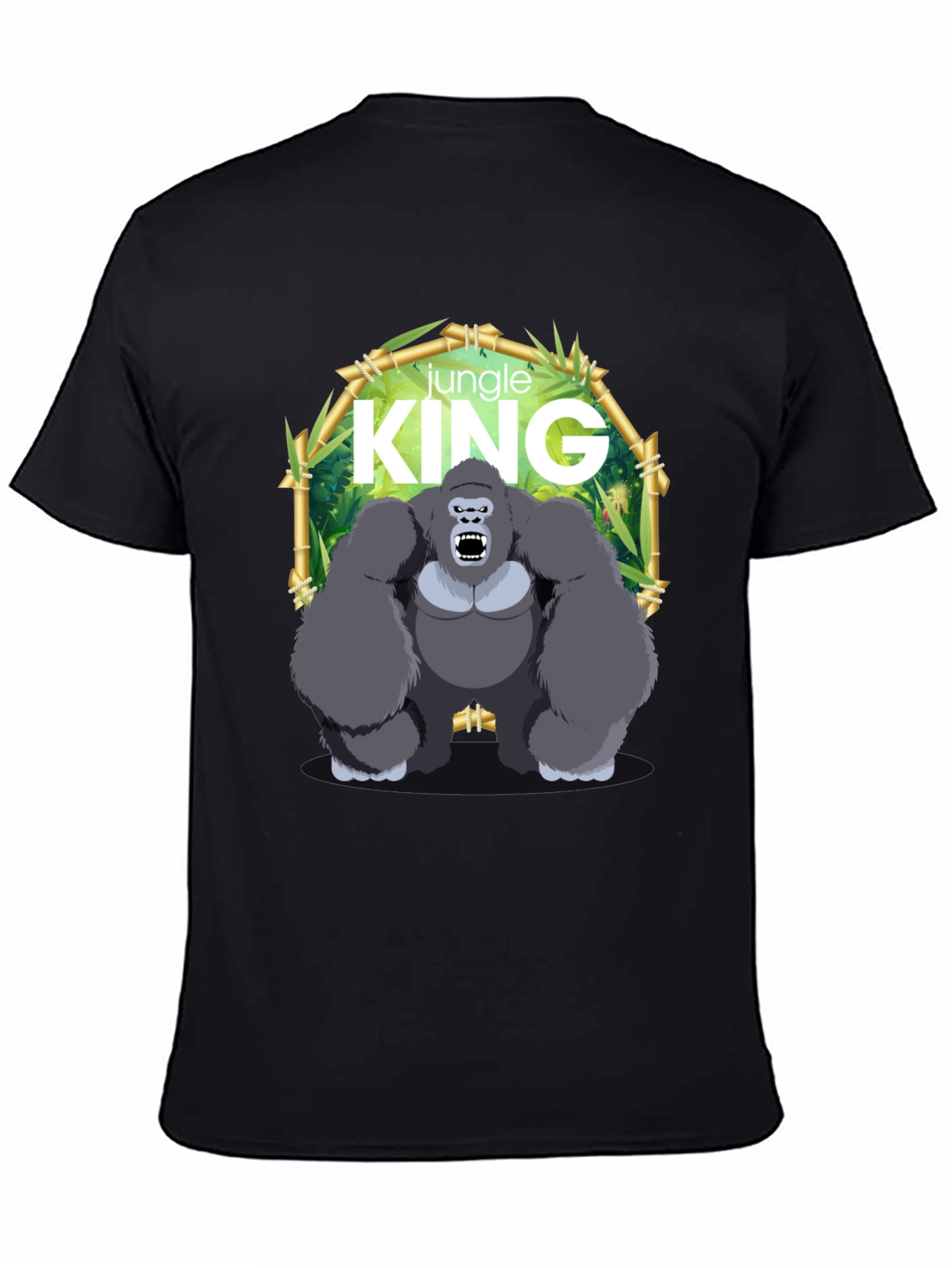 Jungle King Gorilla Graphic Black T-Shirt