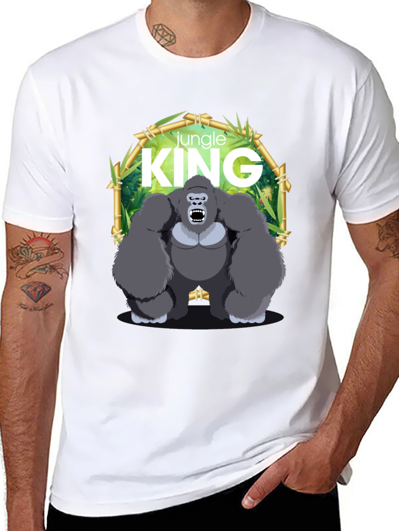Jungle King Gorilla Graphic Black T-Shirt