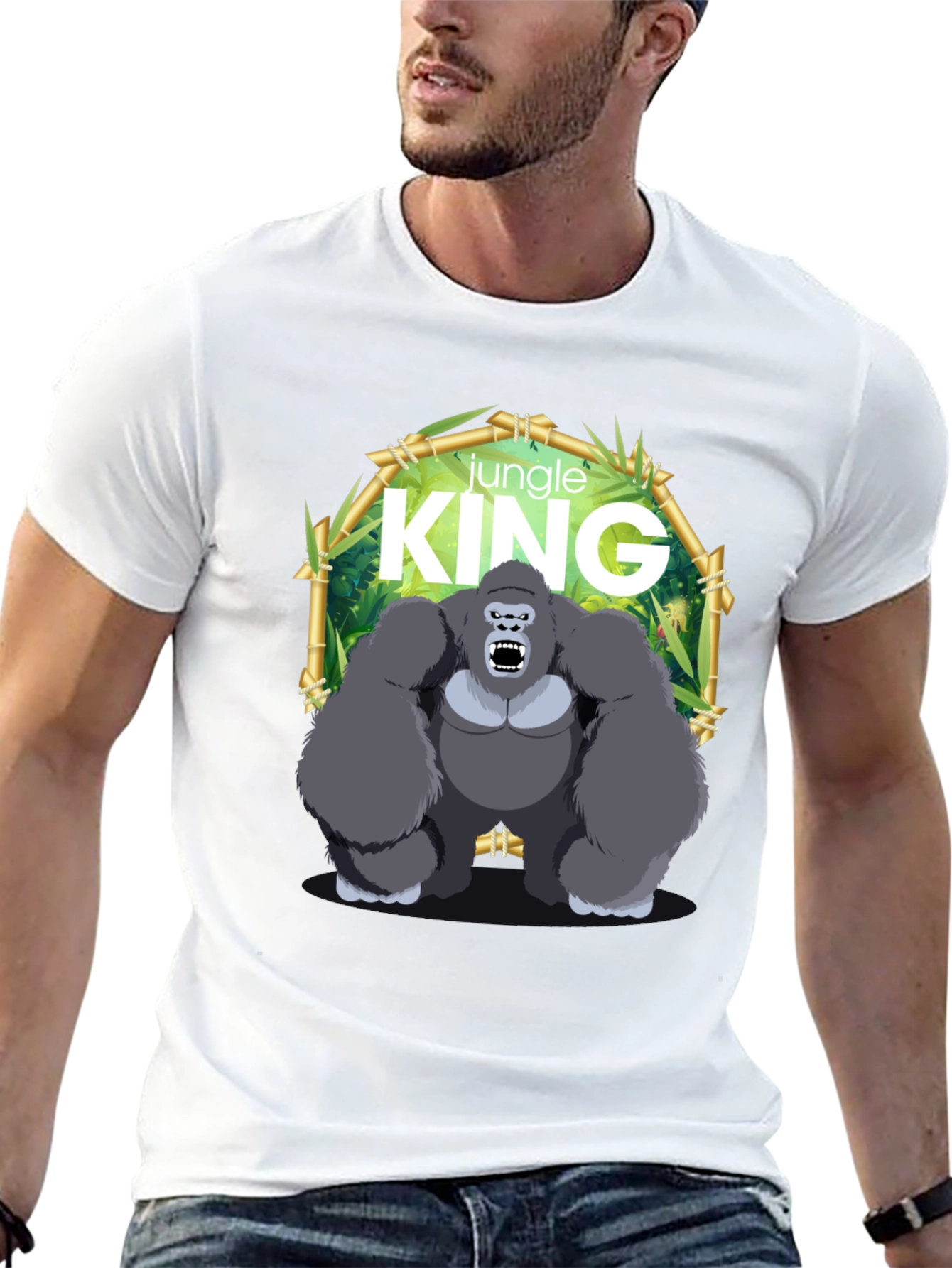 Jungle King Gorilla Graphic Black T-Shirt