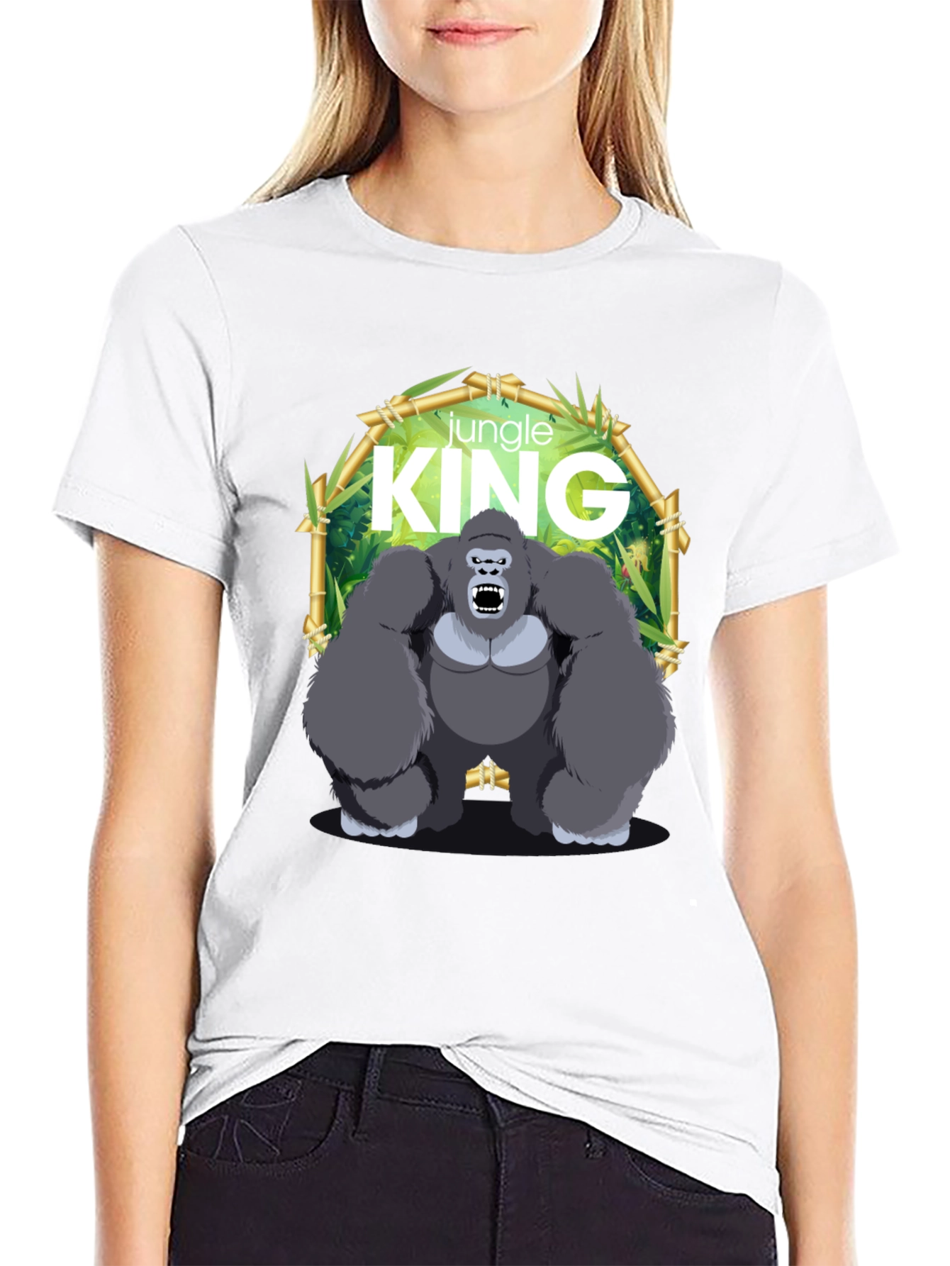 Jungle King Gorilla Graphic Black T-Shirt