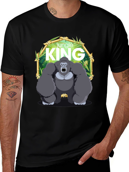 Jungle King Gorilla Graphic Black T-Shirt