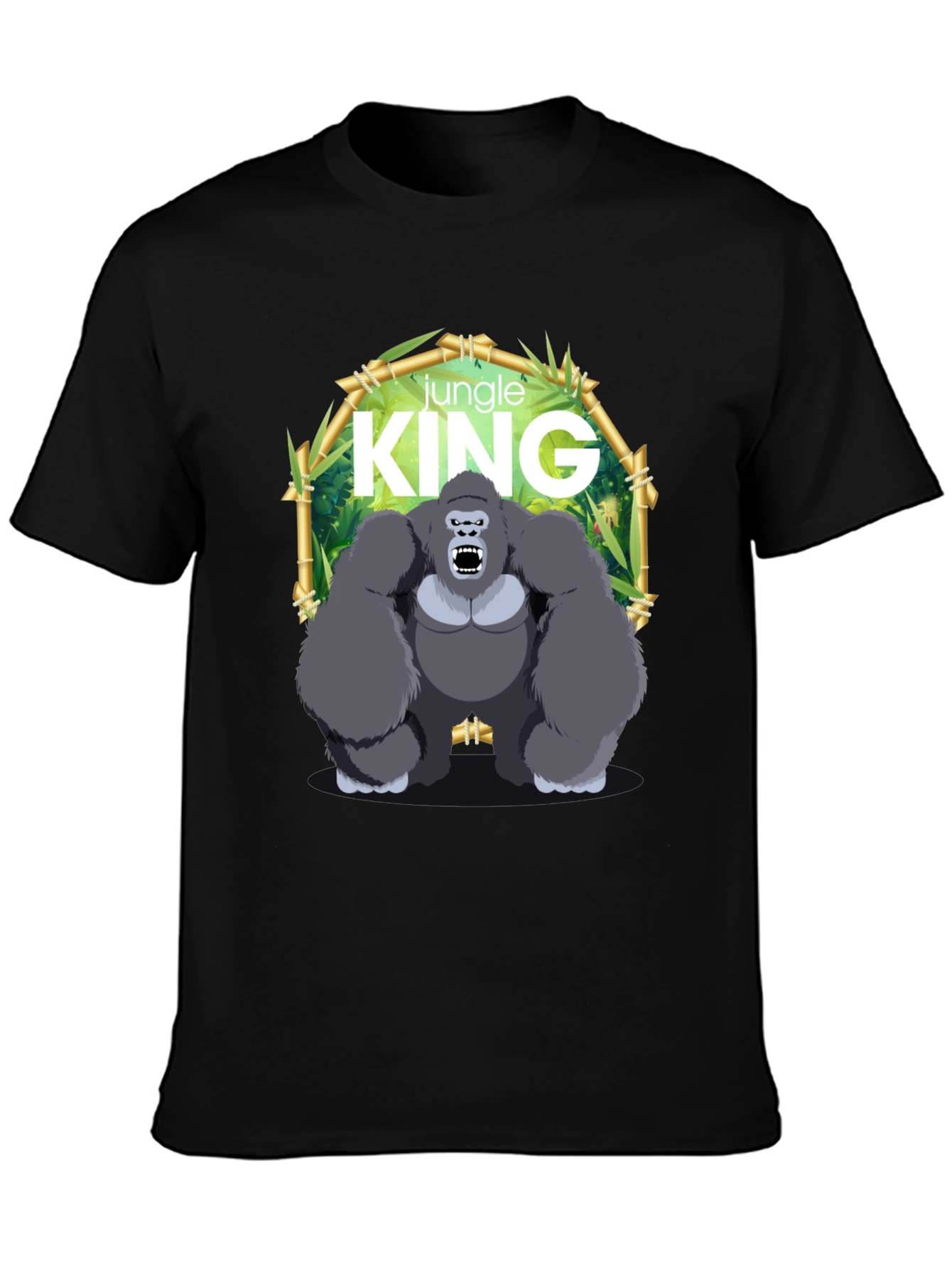 Jungle King Gorilla Graphic Black T-Shirt