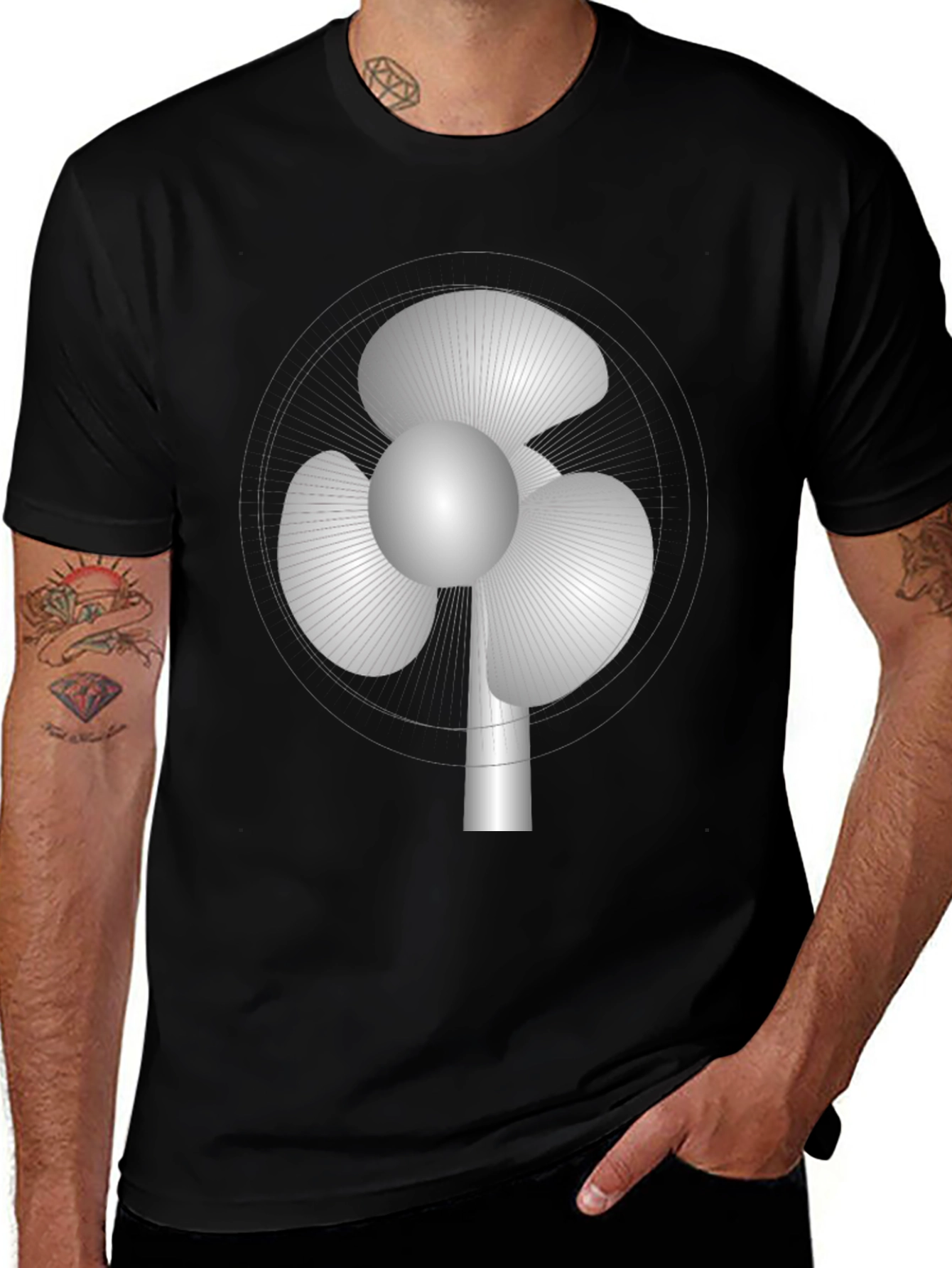 Novelty Fan Graphic Tee - Cool & Comfortable