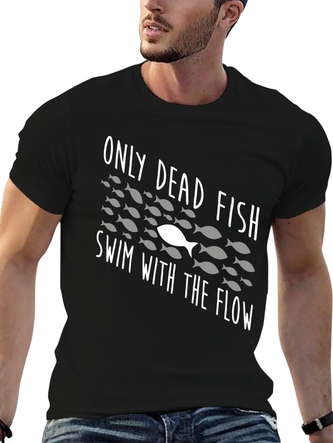 Only Dead Fish Swim With The Flow T-Shirt