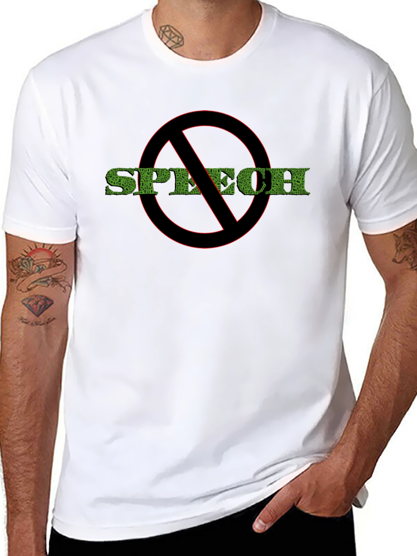 No Speech T-Shirt - Black Protest Tee