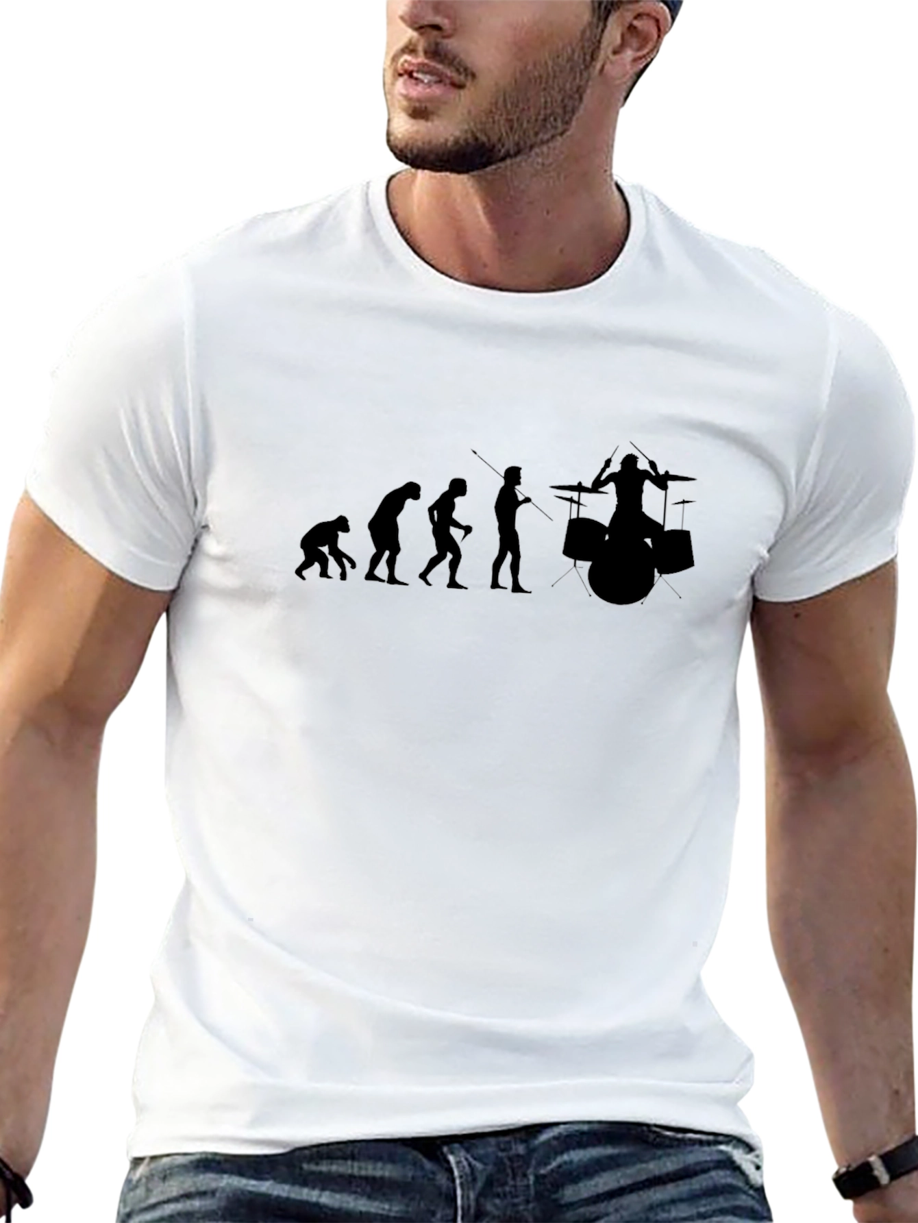 Evolution of Drummer Black T-Shirt