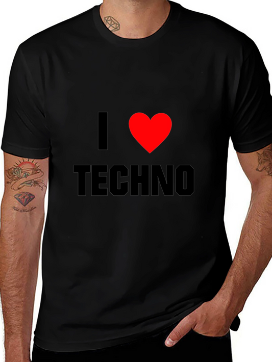 I Love Techno Black T-Shirt