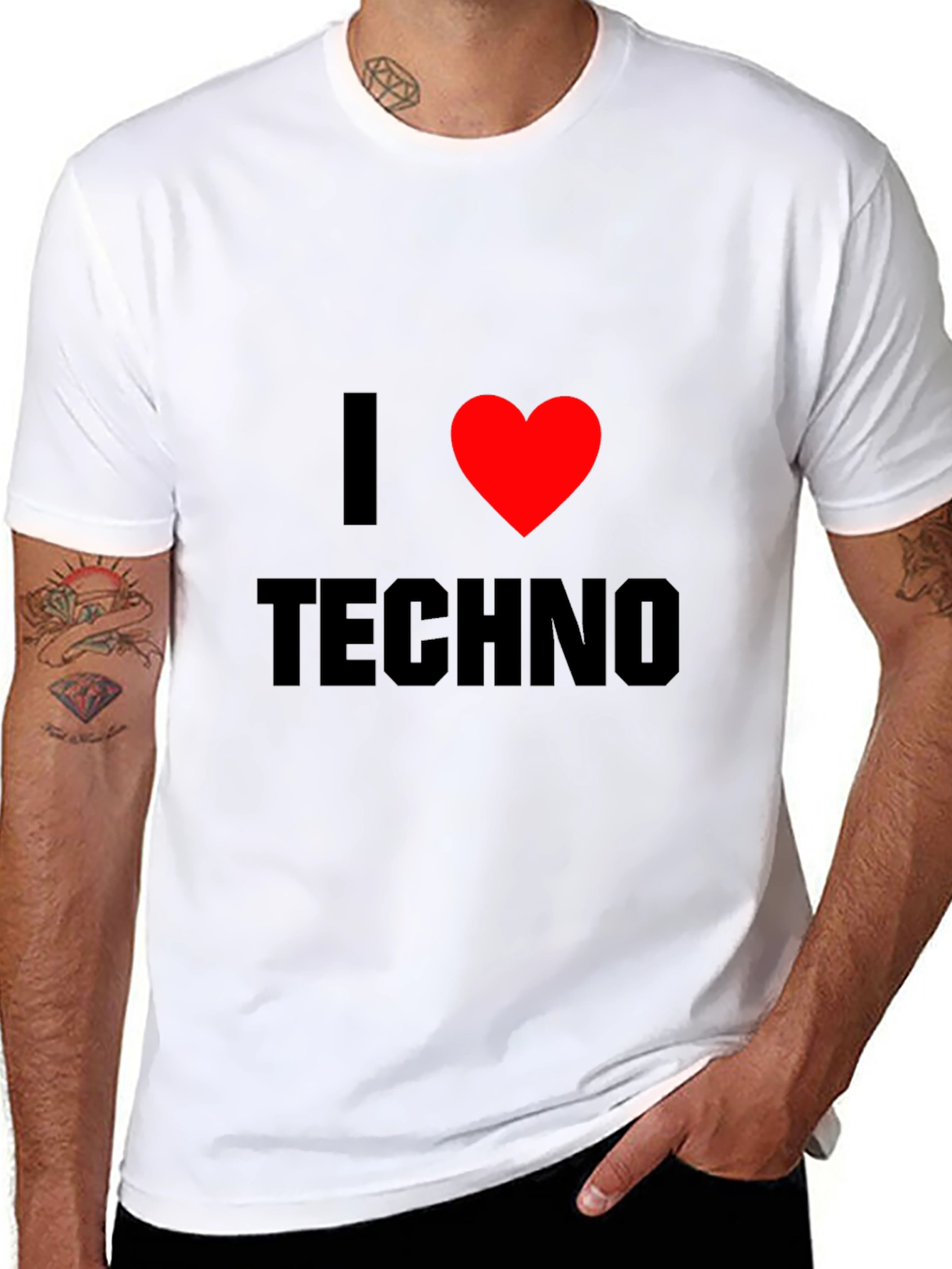 I Love Techno Black T-Shirt
