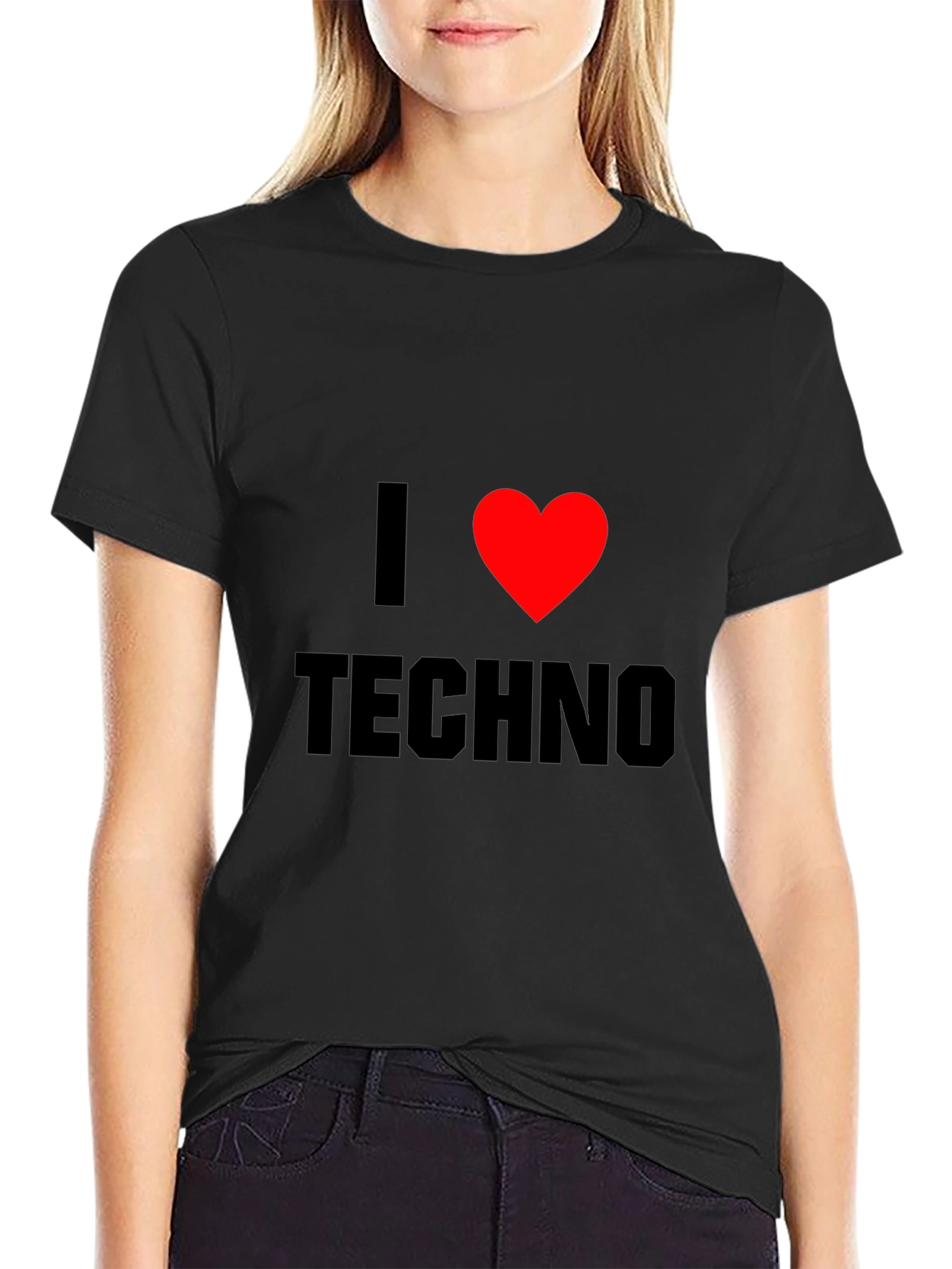 I Love Techno Black T-Shirt