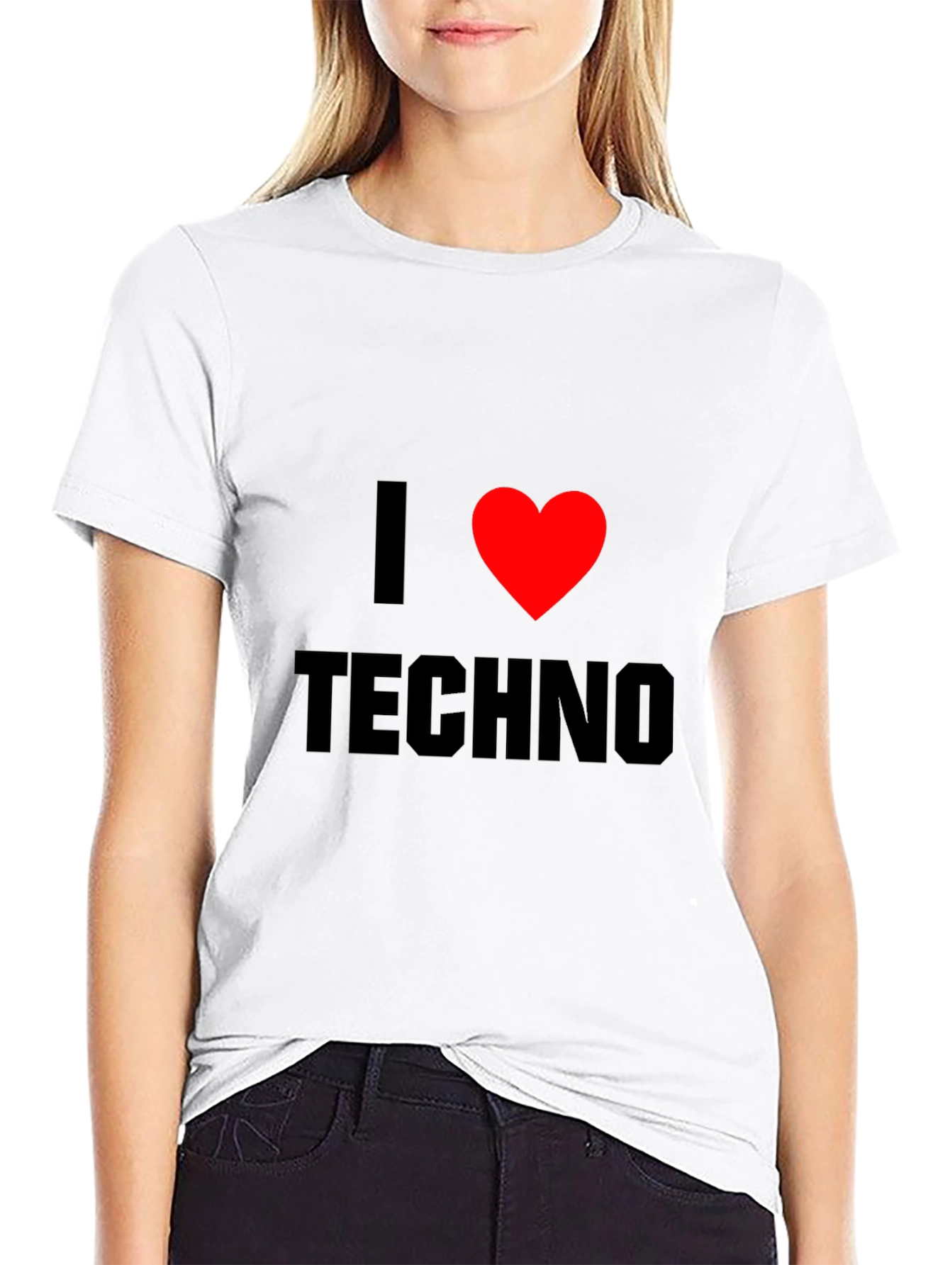 I Love Techno Black T-Shirt