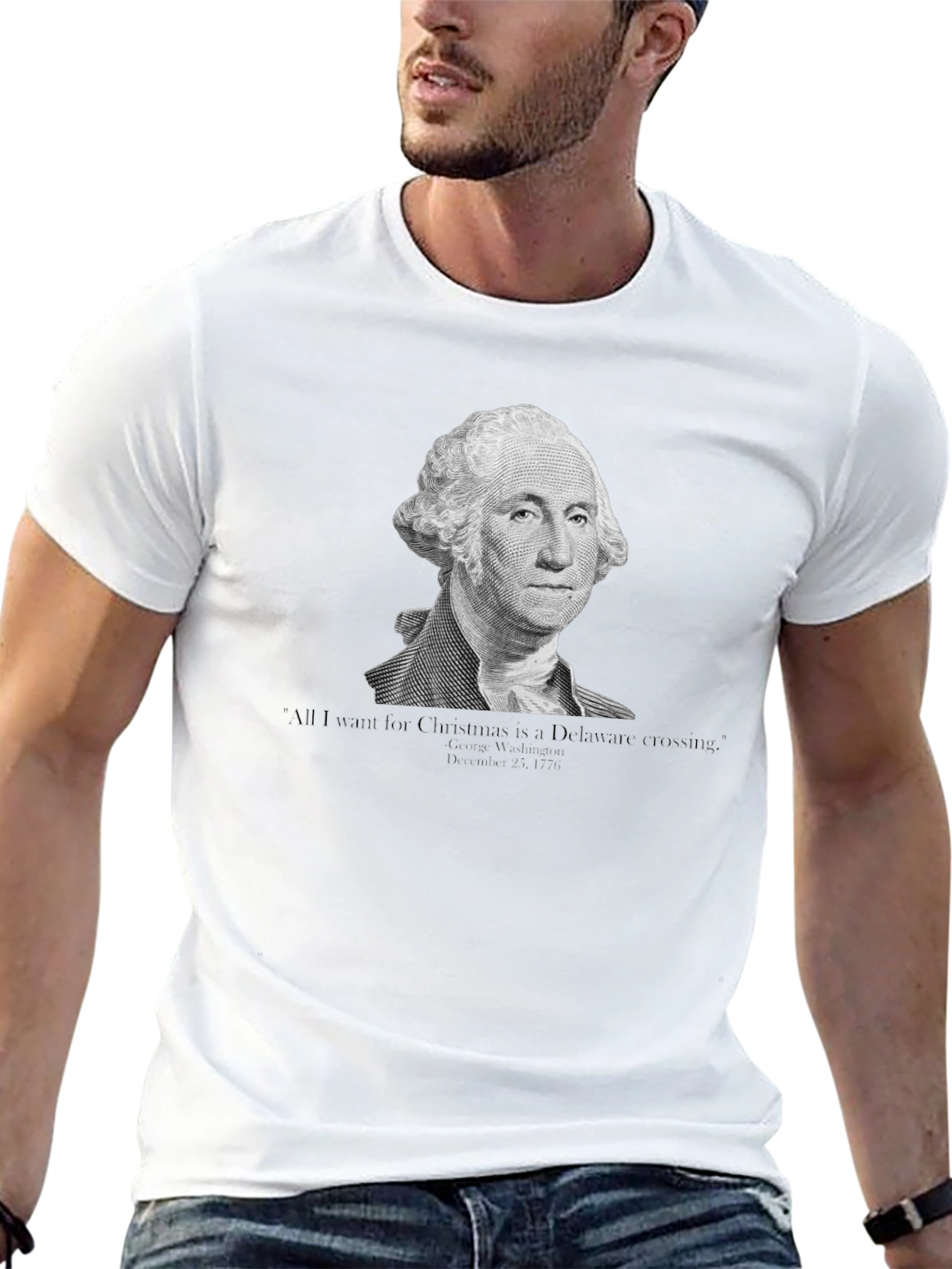 George Washington Delaware Crossing Christmas T-Shirt