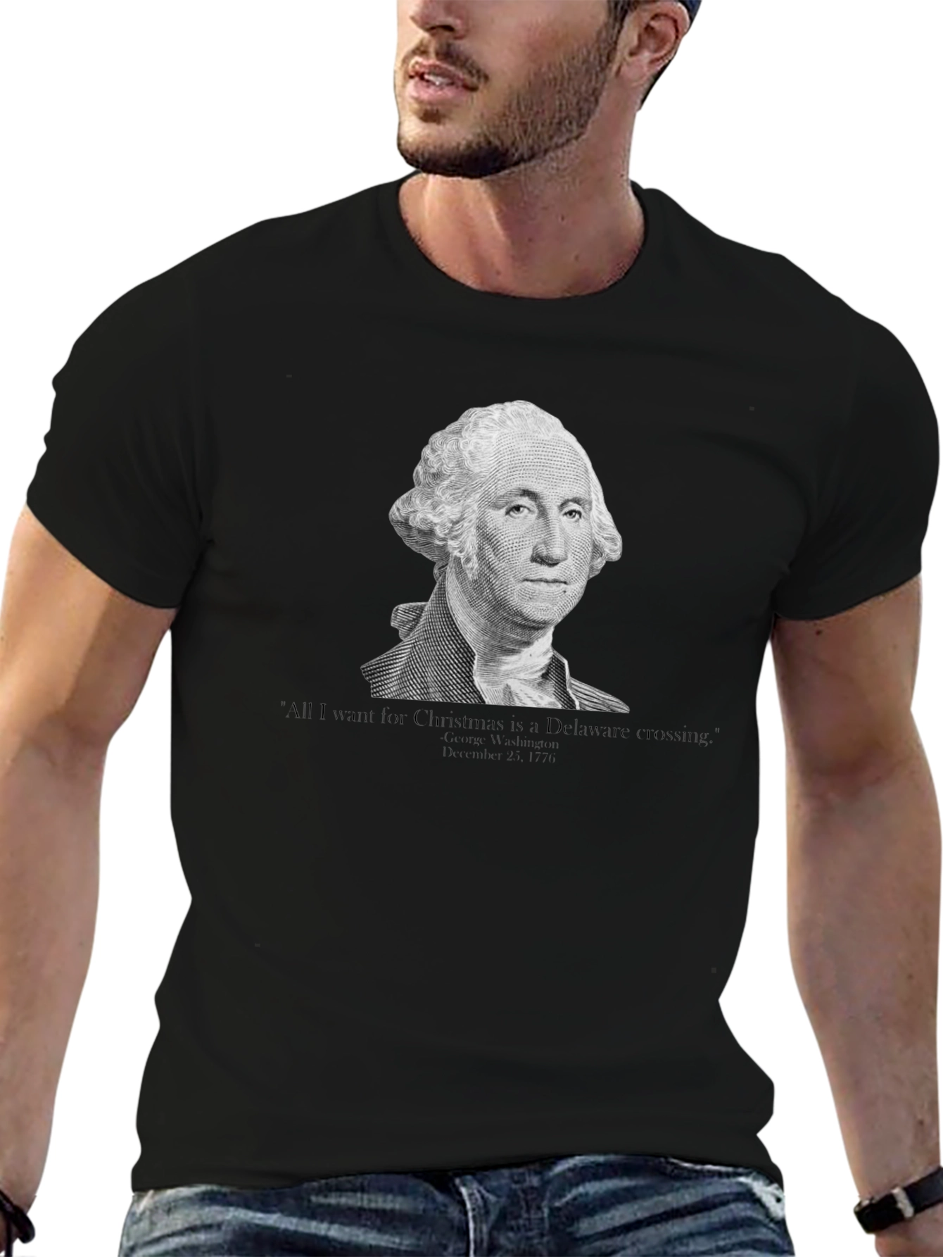 George Washington Delaware Crossing Christmas T-Shirt