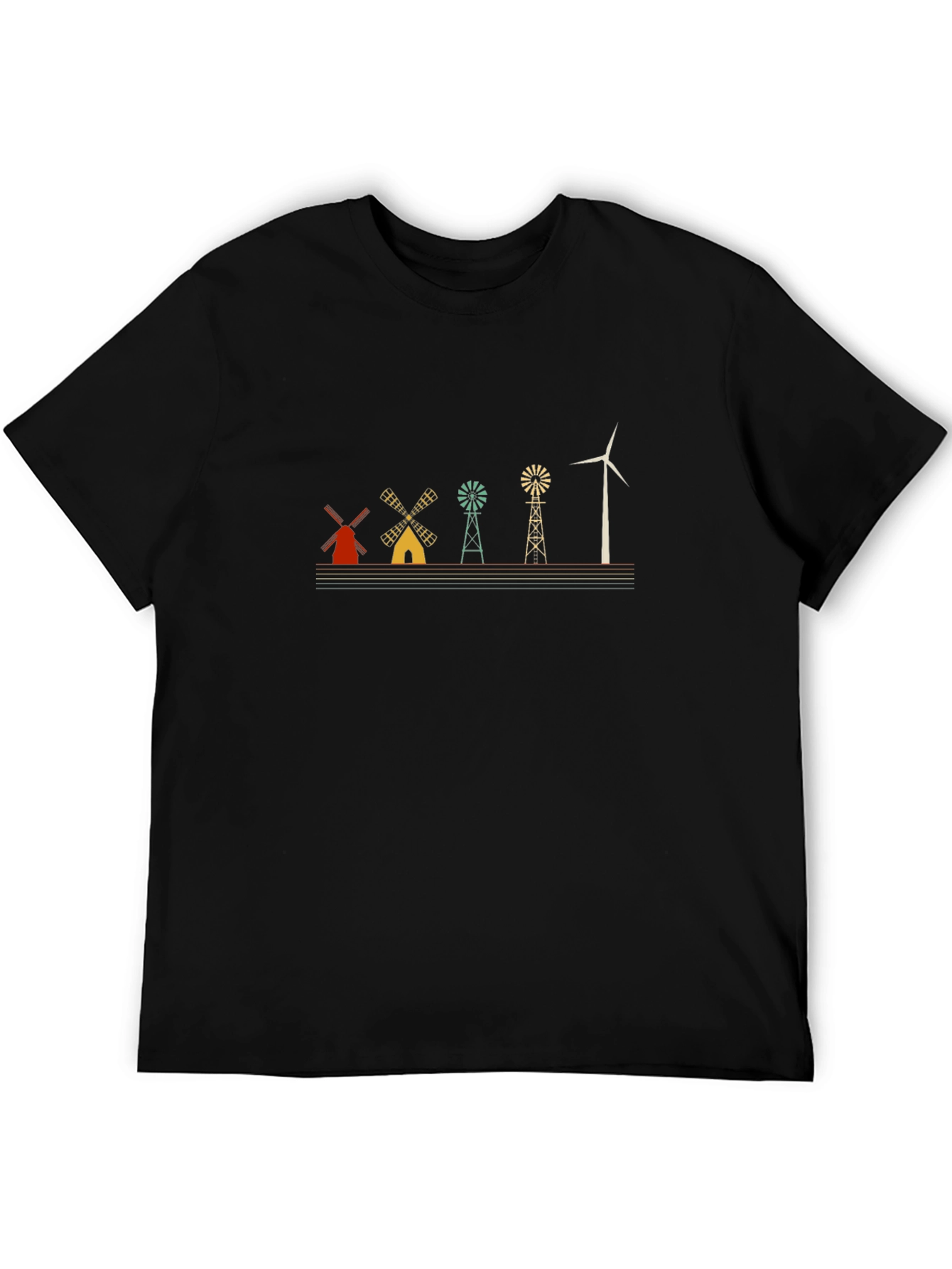 Windmill Evolution Graphic Tee - Black Cotton