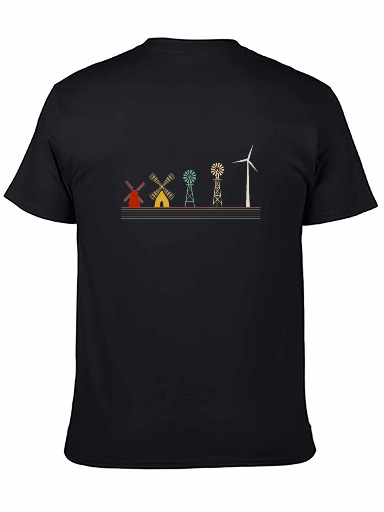 Windmill Evolution Graphic Tee - Black Cotton