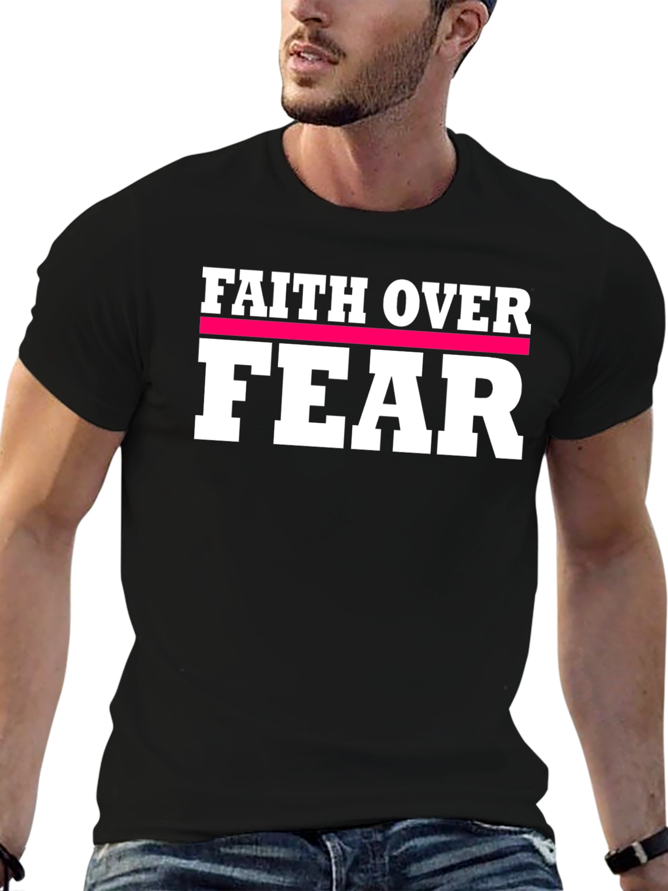 Faith Over Fear Black T-Shirt