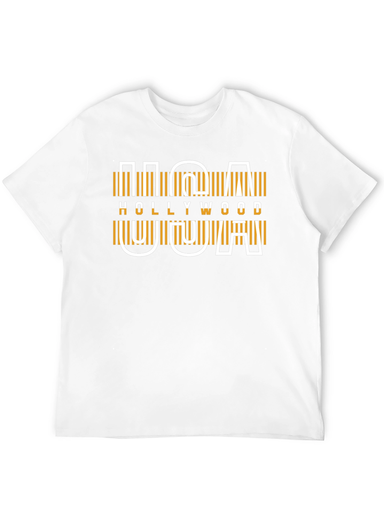 USA Hollywood Graphic Tee - Modern Design Black T-Shirt