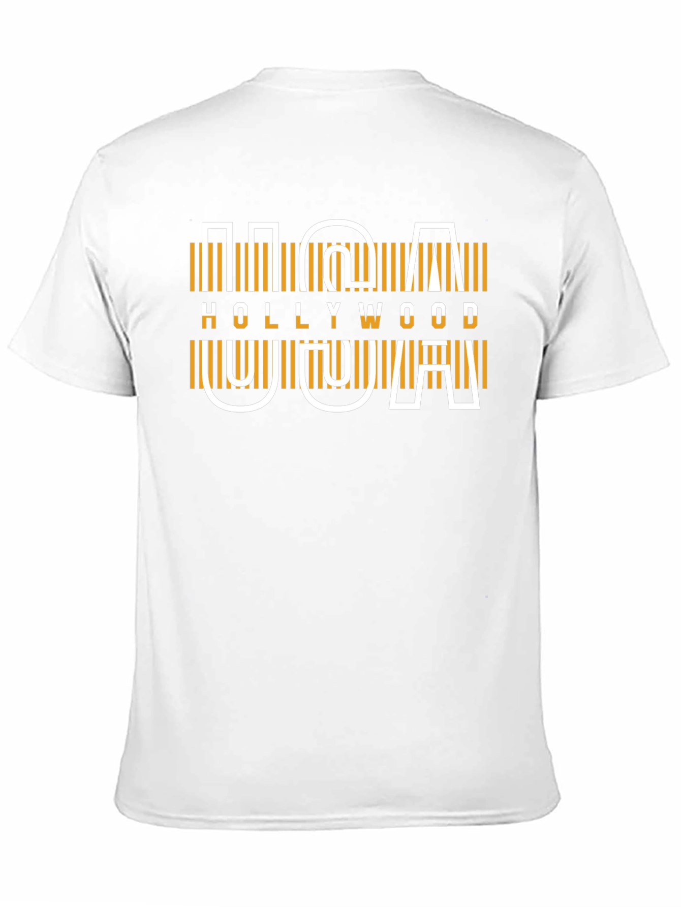 USA Hollywood Graphic Tee - Modern Design Black T-Shirt