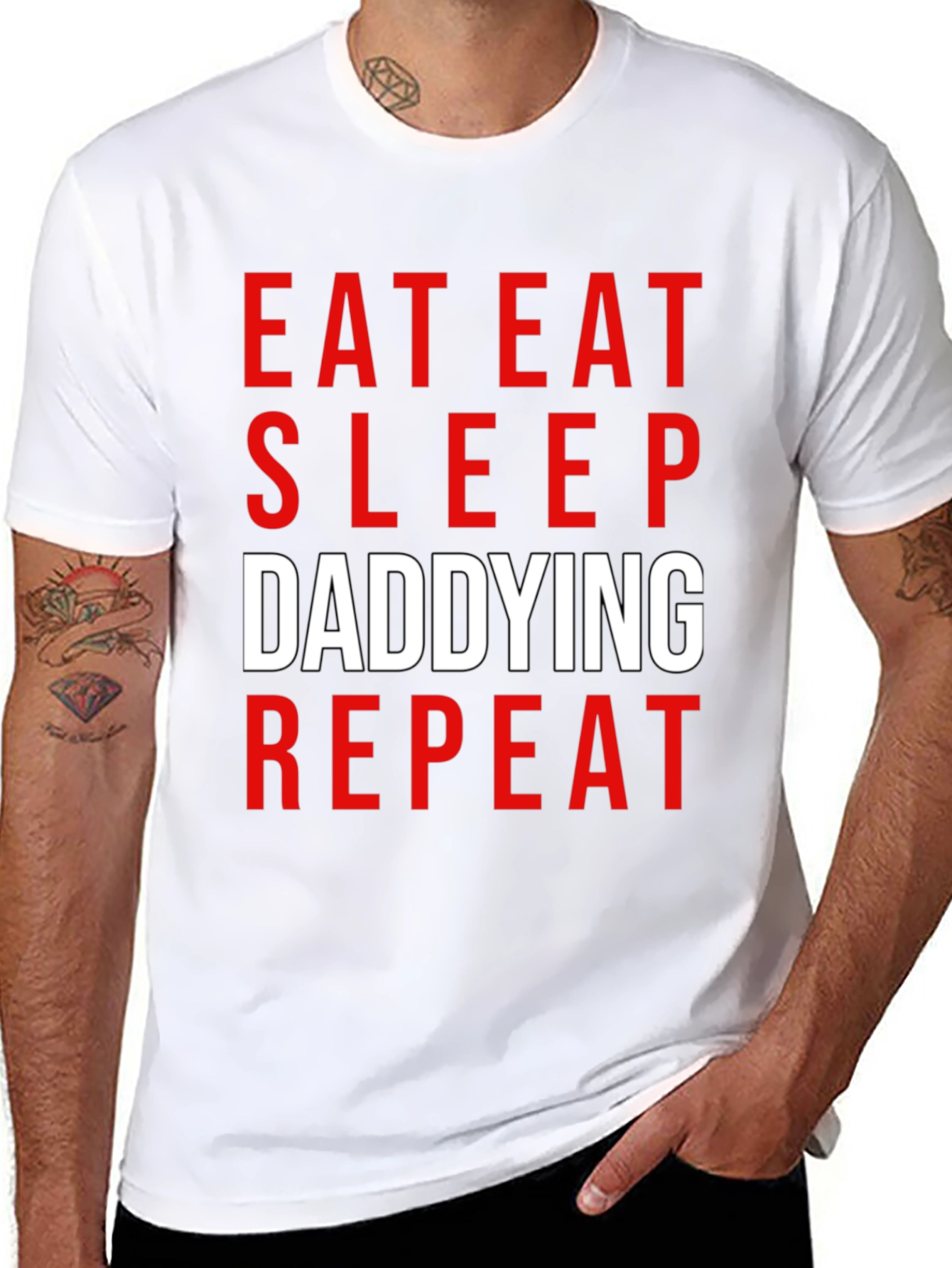 Eat Sleep Daddying Repeat Black T-Shirt