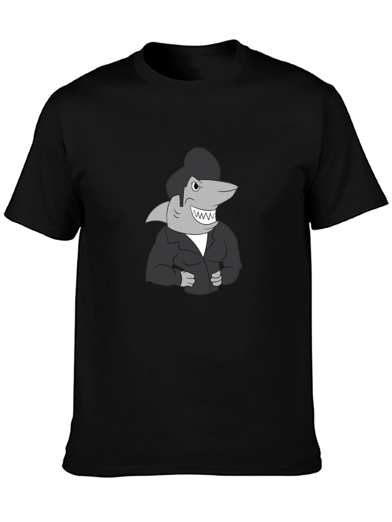 Cool Shark Retro Style Black T-Shirt