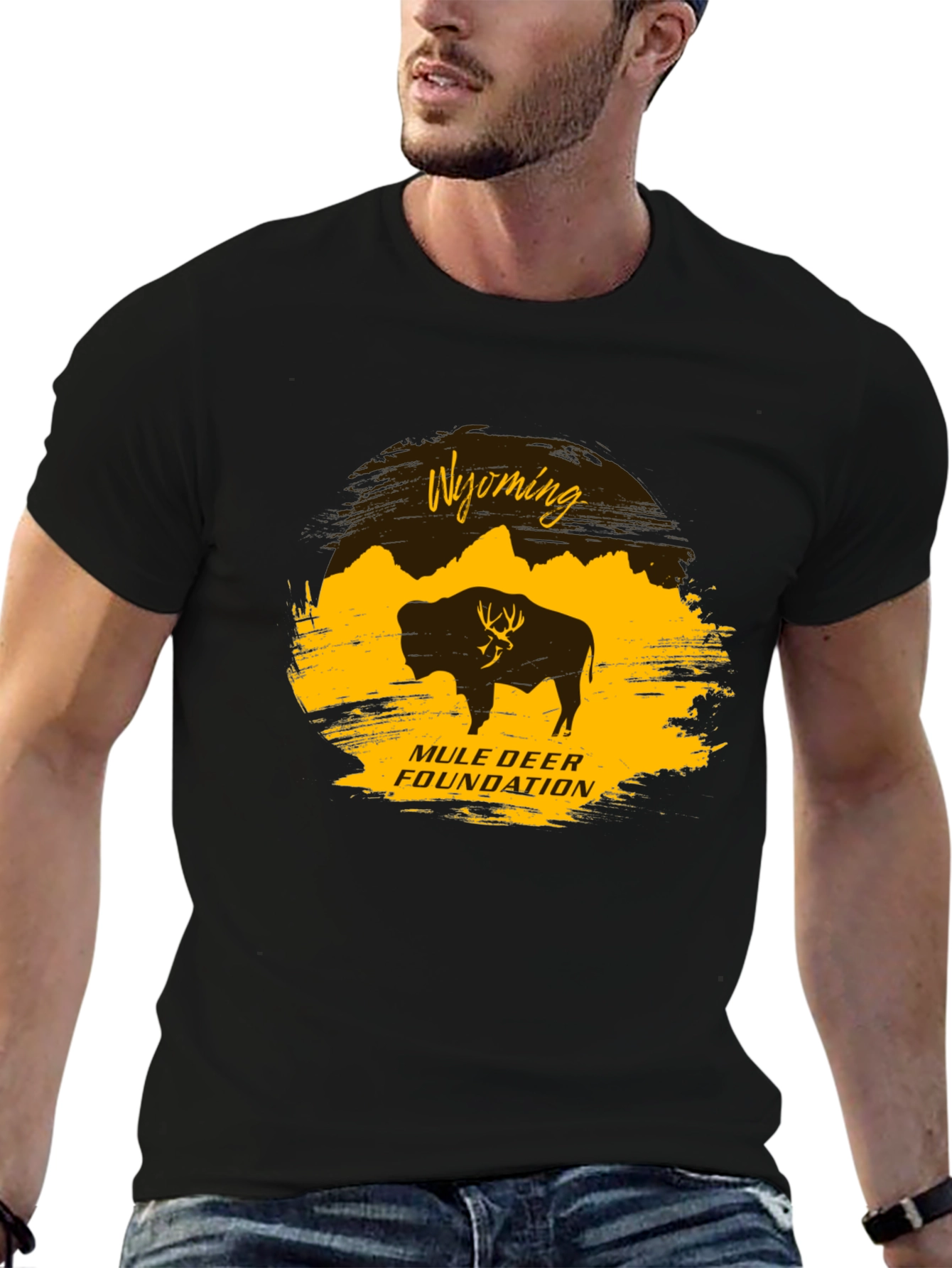 Wyoming Mule Deer Foundation Black T-Shirt