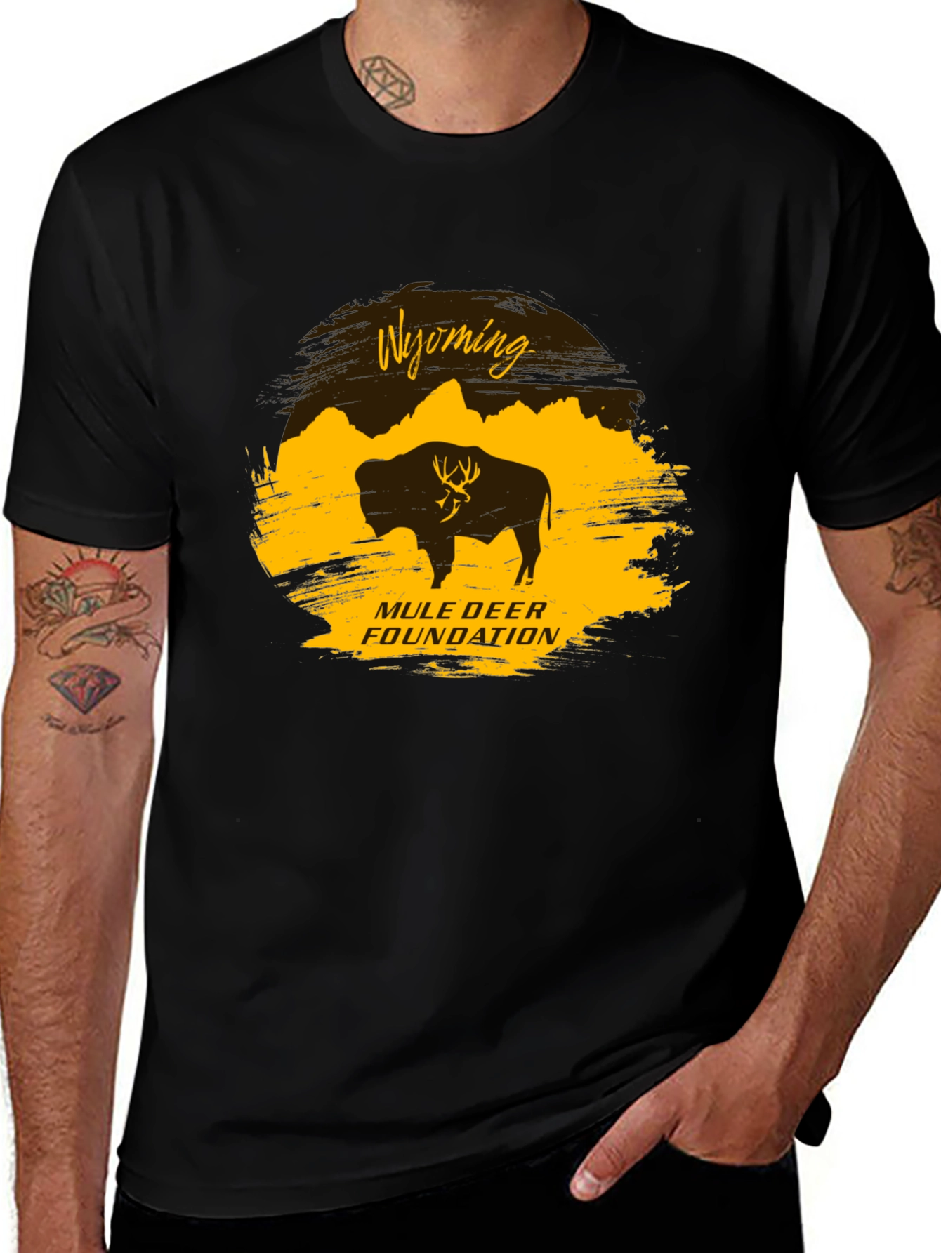 Wyoming Mule Deer Foundation Black T-Shirt