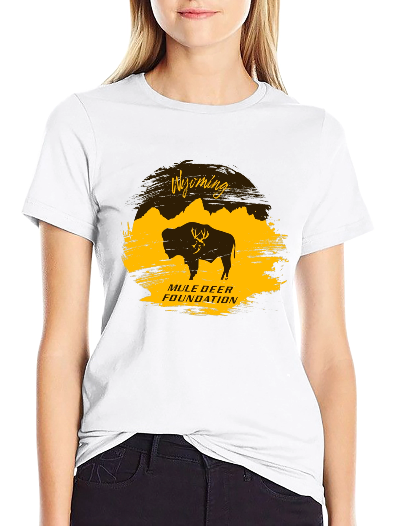 Wyoming Mule Deer Foundation Black T-Shirt