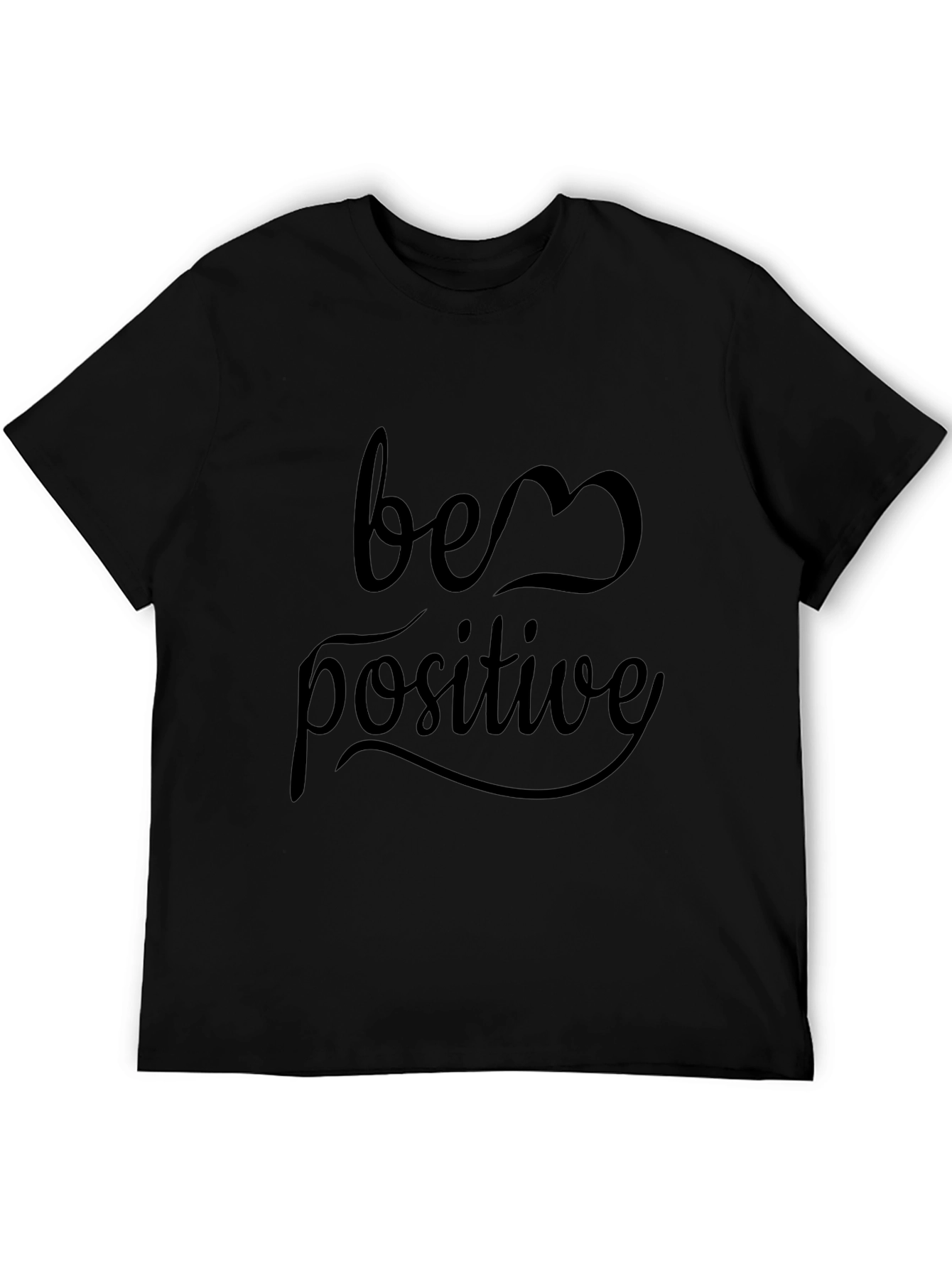 Be Positive Black Graphic Tee - Inspirational Mens T-Shirt