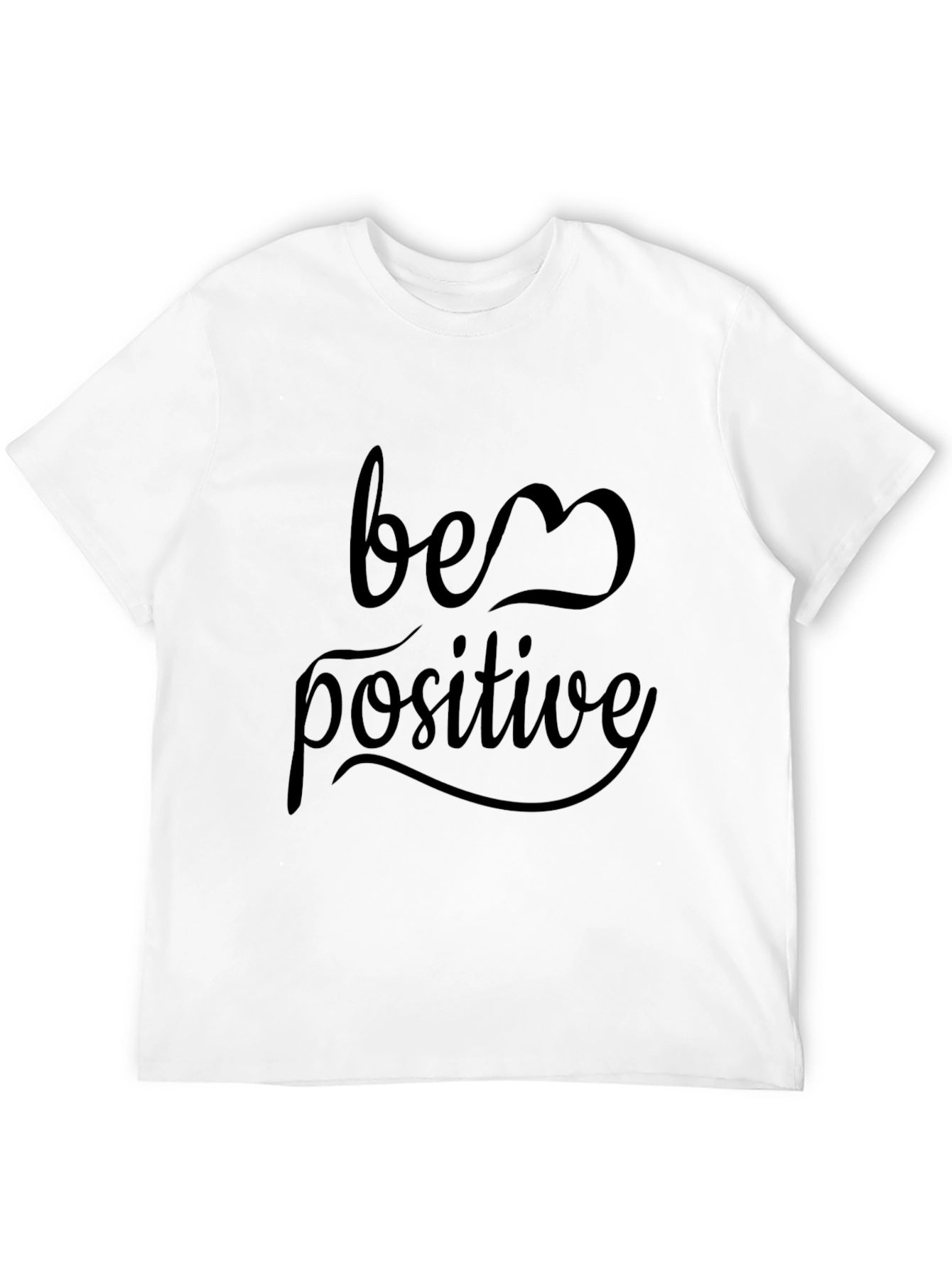 Be Positive Black Graphic Tee - Inspirational Mens T-Shirt