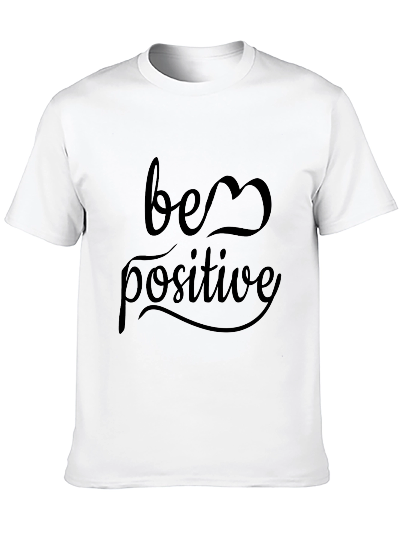 Be Positive Black Graphic Tee - Inspirational Mens T-Shirt