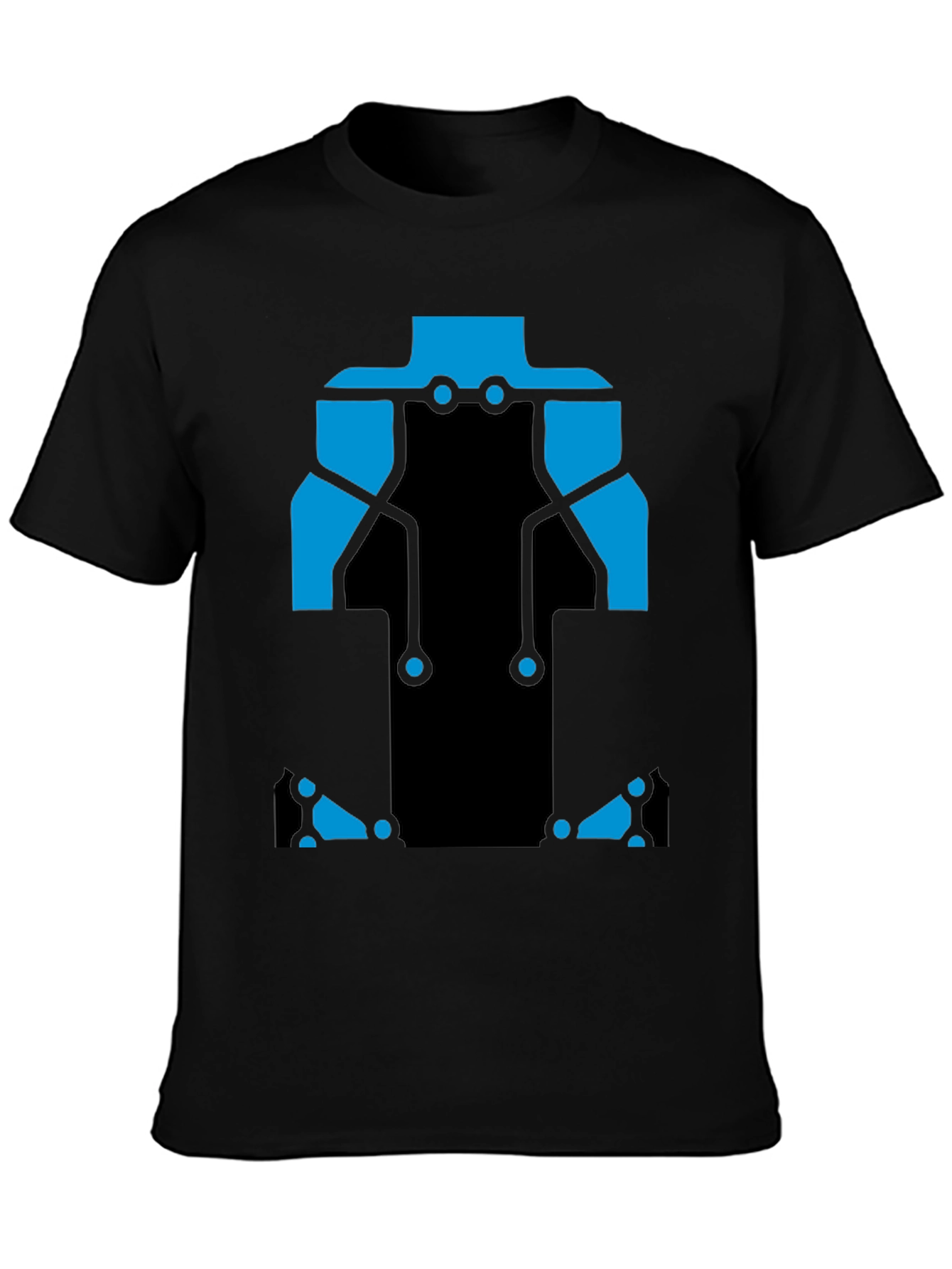 Circuit Board T-Shirt - Black and Blue Design