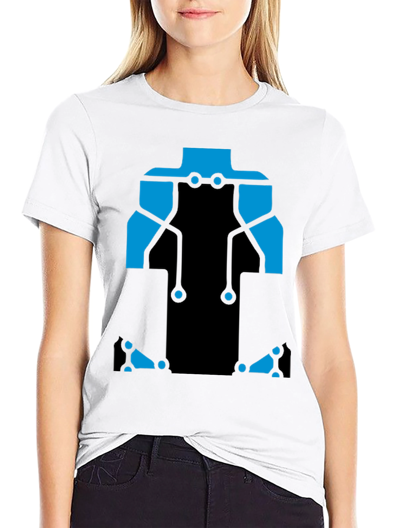 Circuit Board T-Shirt - Black and Blue Design