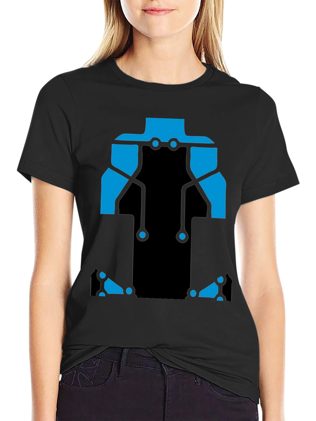 Circuit Board T-Shirt - Black and Blue Design