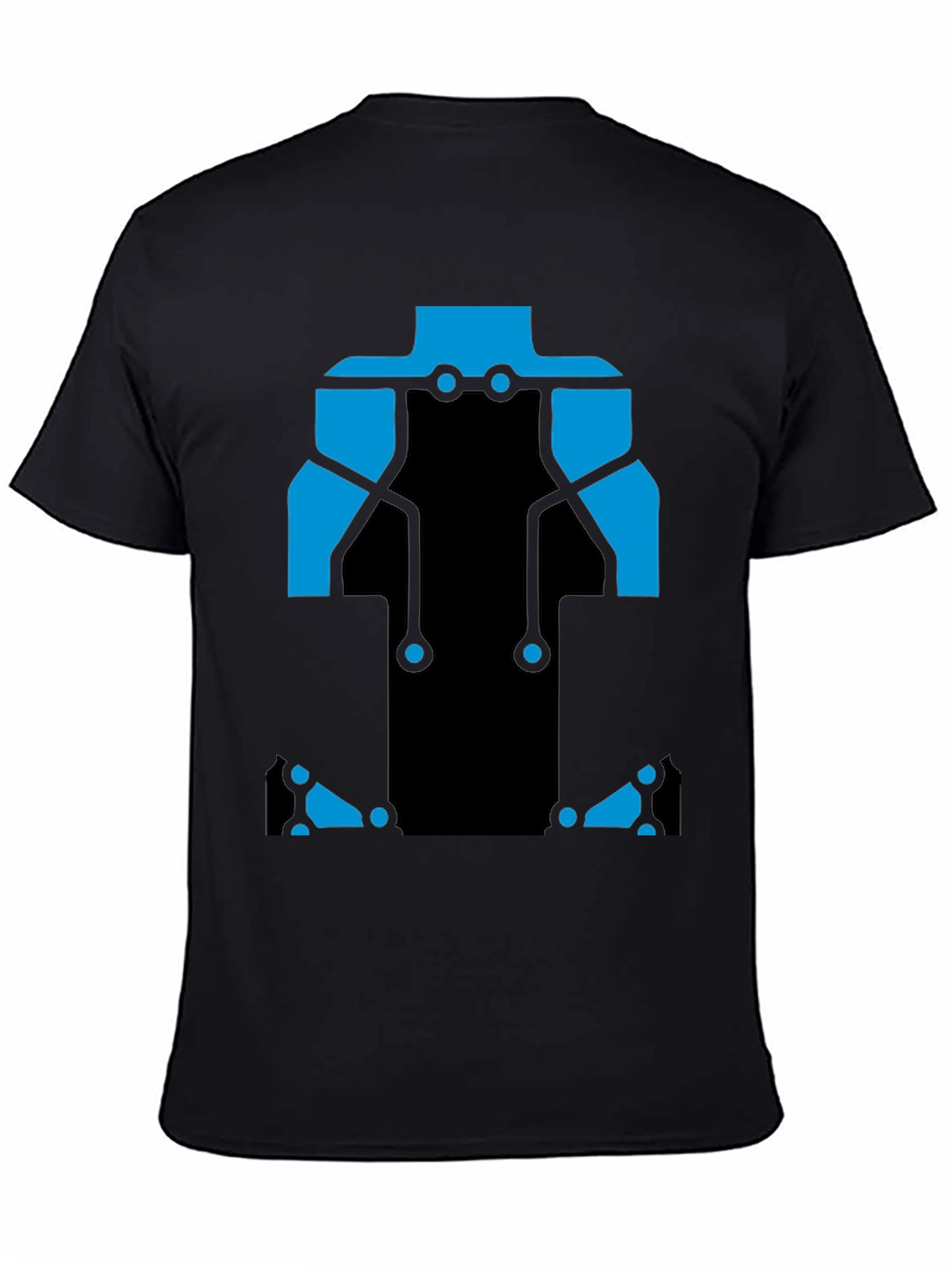 Circuit Board T-Shirt - Black and Blue Design