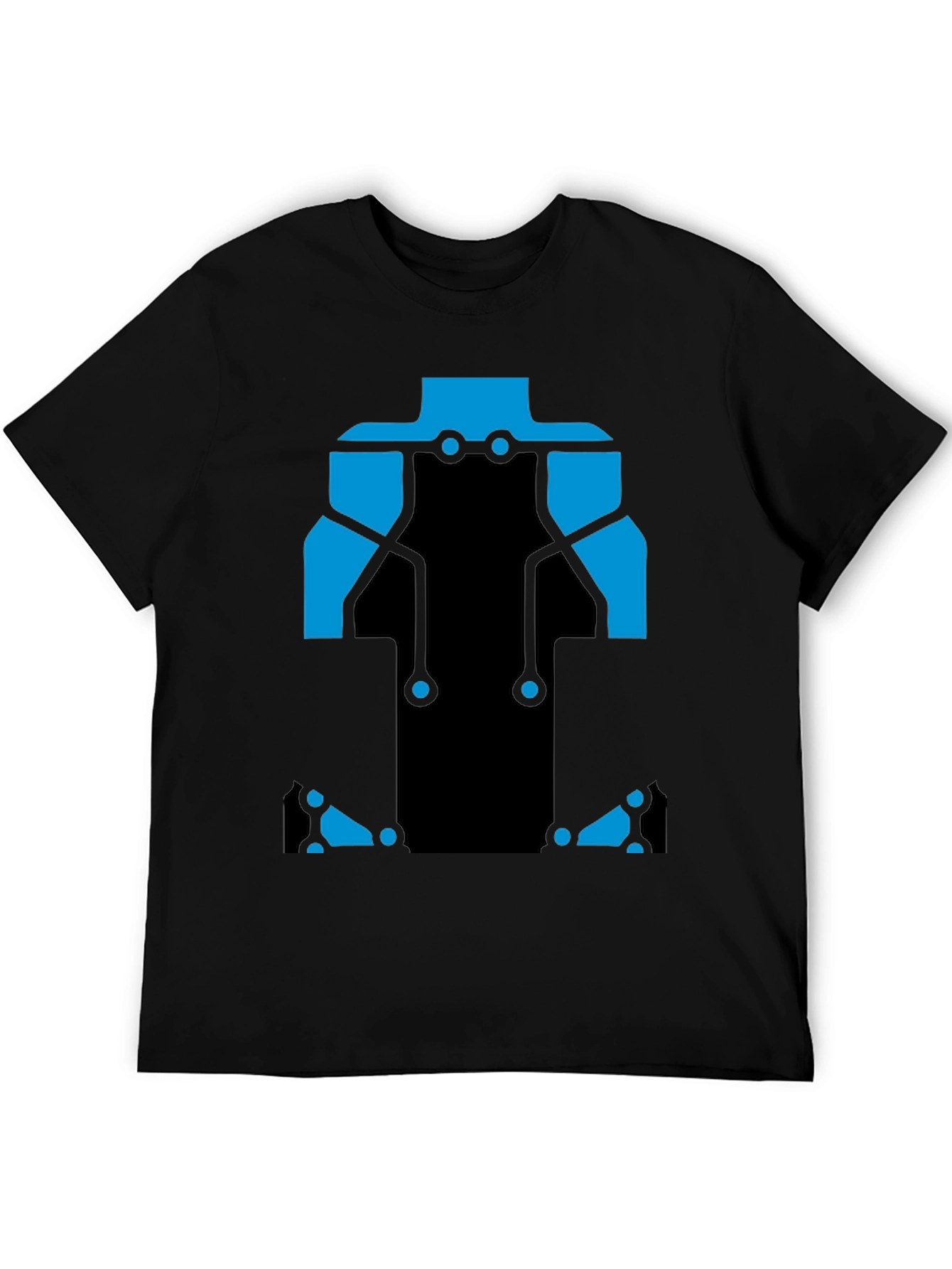 Circuit Board T-Shirt - Black and Blue Design