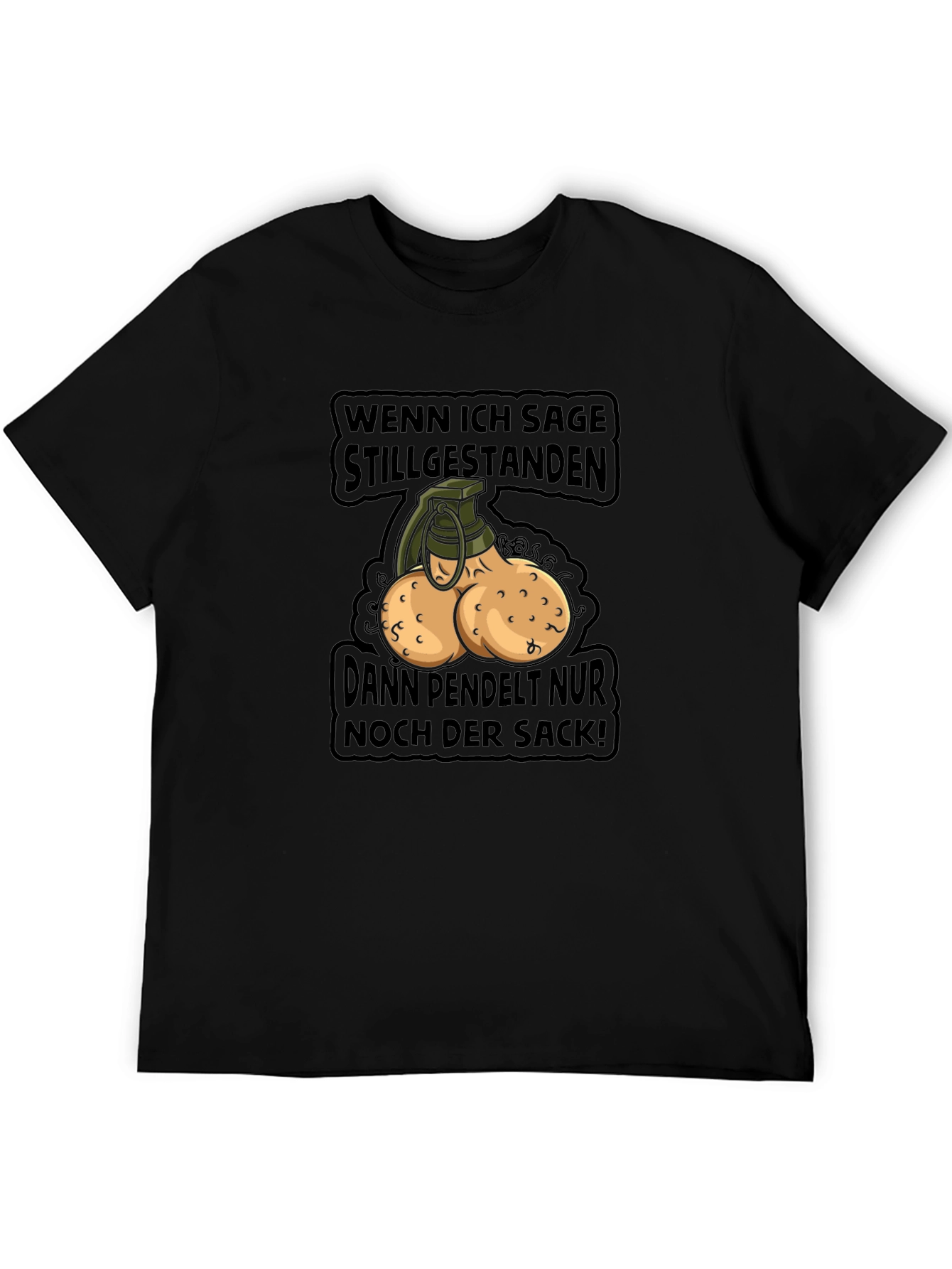Humorous Sack Grenade Graphic T-Shirt