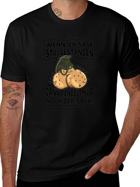 Humorous Sack Grenade Graphic T-Shirt