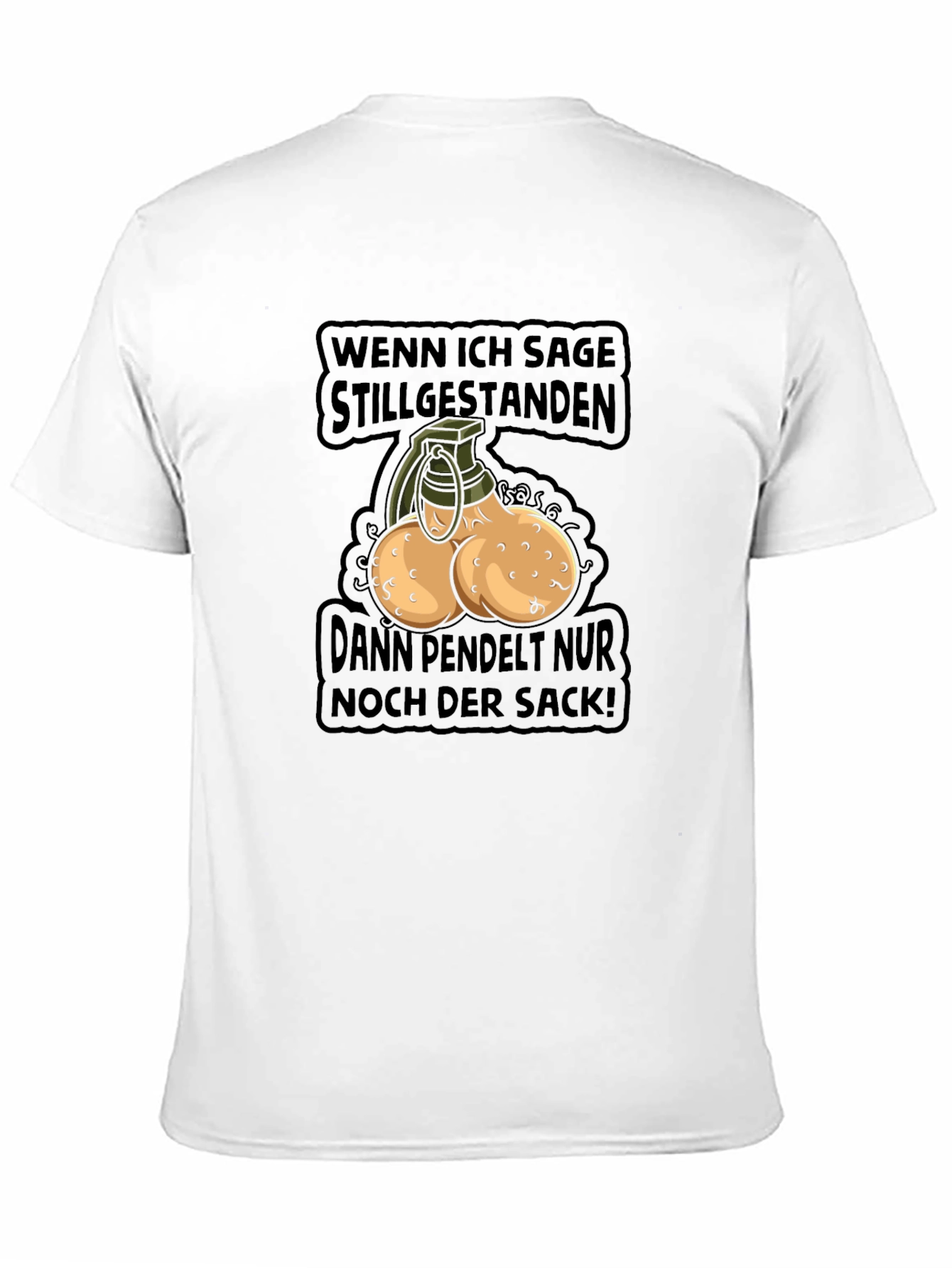 Humorous Sack Grenade Graphic T-Shirt