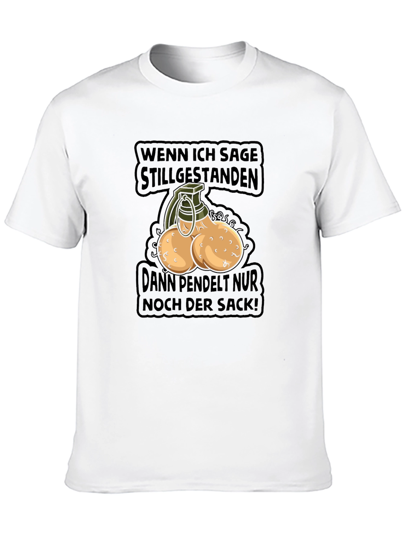 Humorous Sack Grenade Graphic T-Shirt