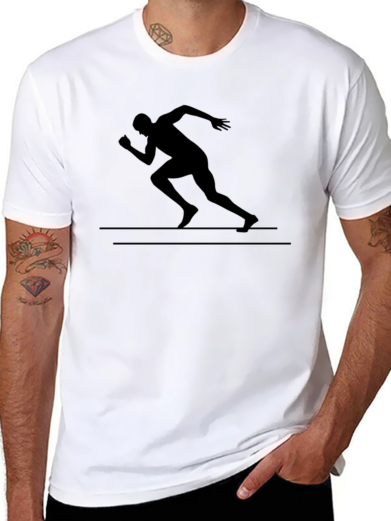 Runner Silhouette Black Graphic T-Shirt