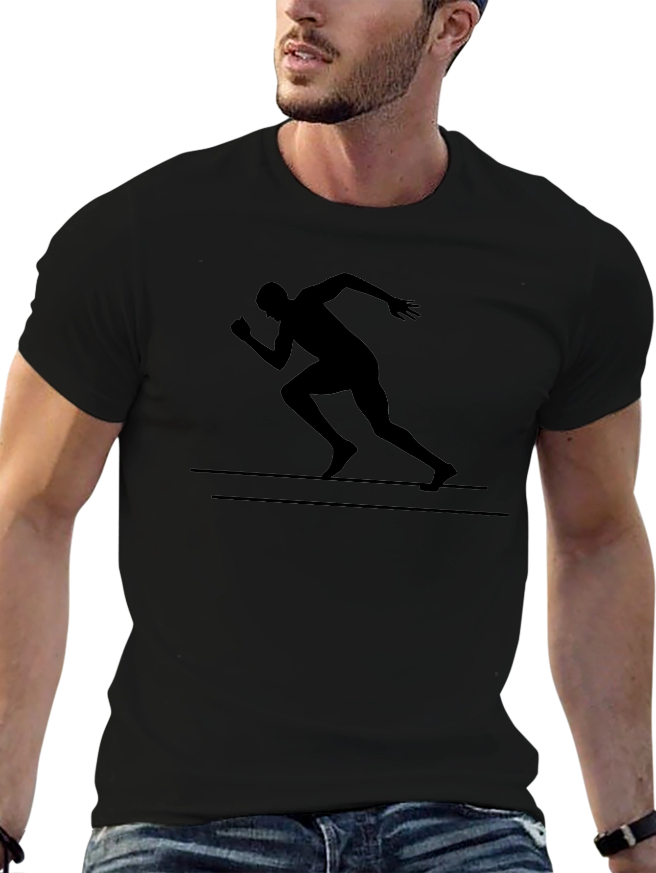 Runner Silhouette Black Graphic T-Shirt