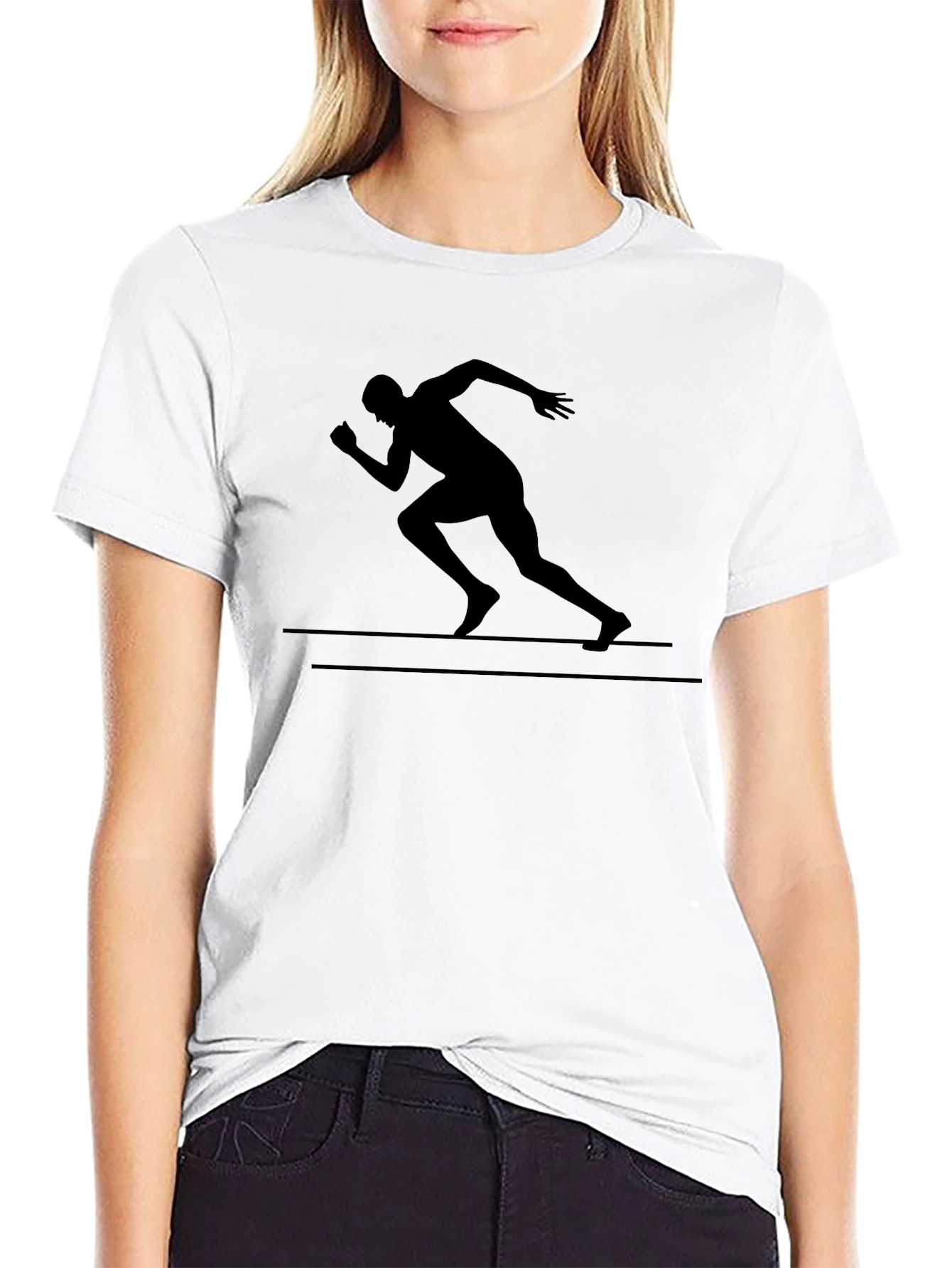 Runner Silhouette Black Graphic T-Shirt