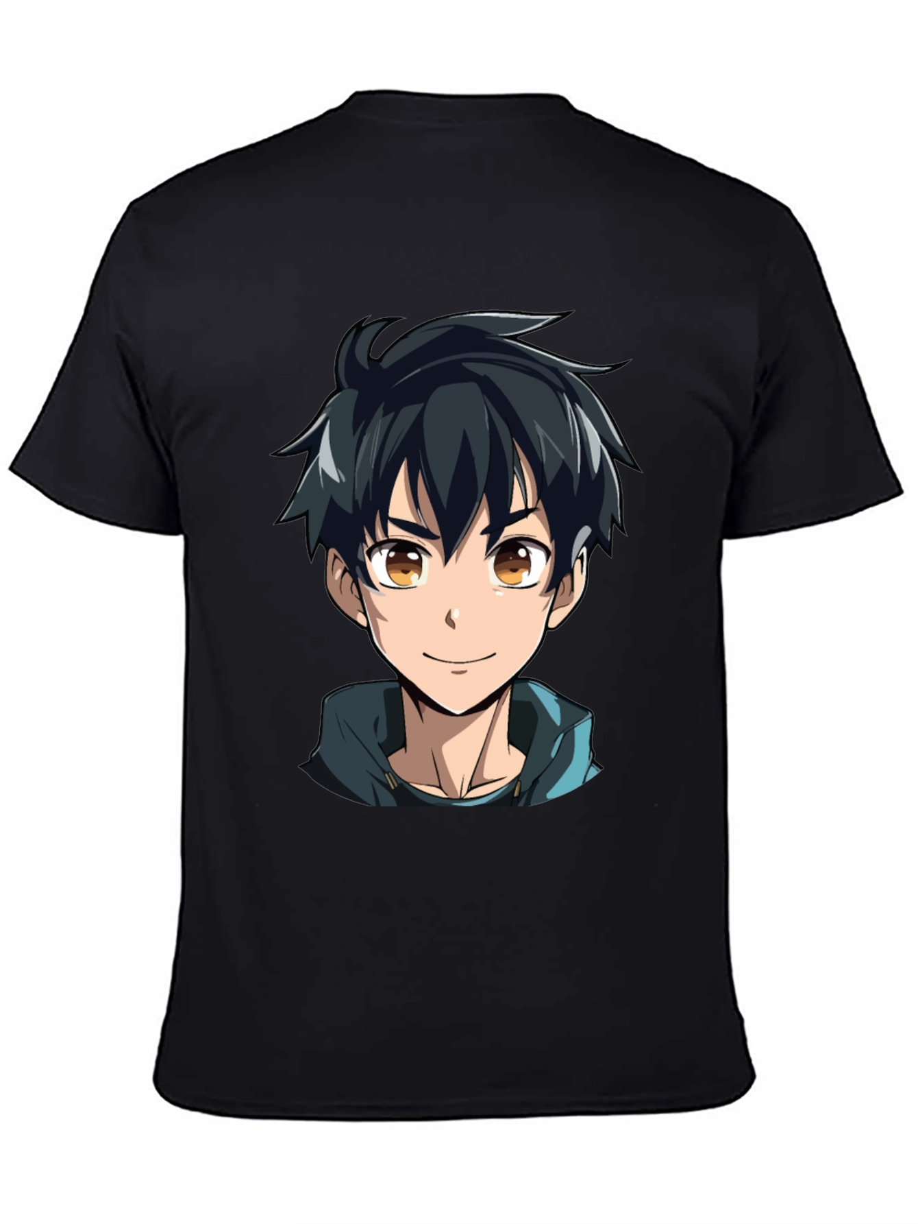 Anime Boy Graphic Black T-Shirt