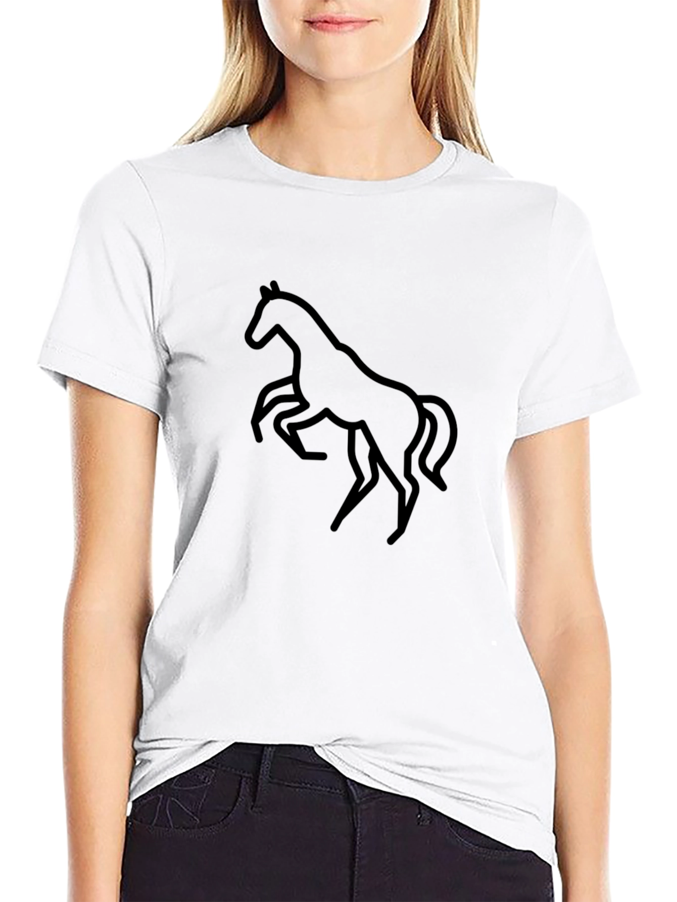Black Horse Graphic Tee - Mens Casual Style