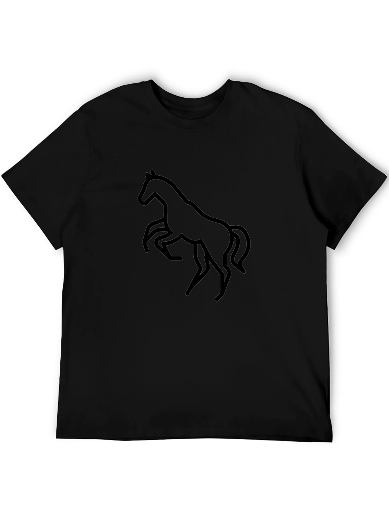 Black Horse Graphic Tee - Mens Casual Style